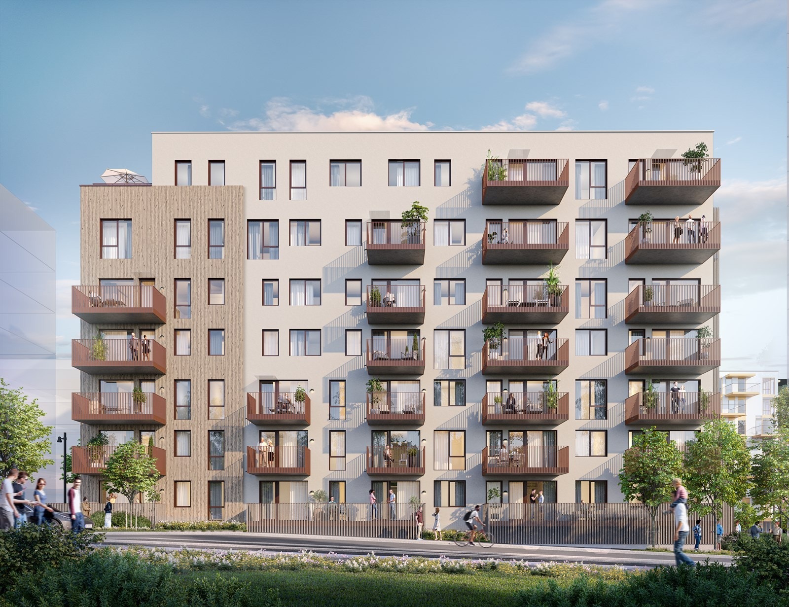 Illustrasjon fra østsiden som får luftig utsyn og gode solforhold utover formiddagen. Galleribilde