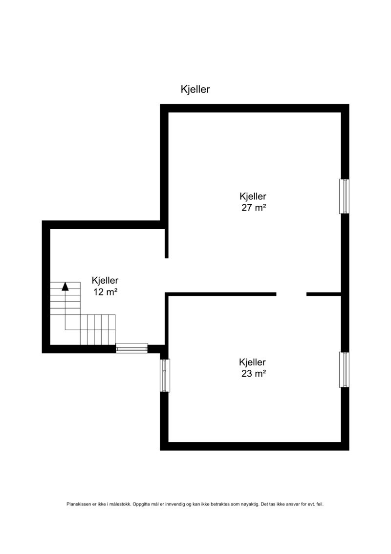 Skissert plantegning kjeller. Galleribilde