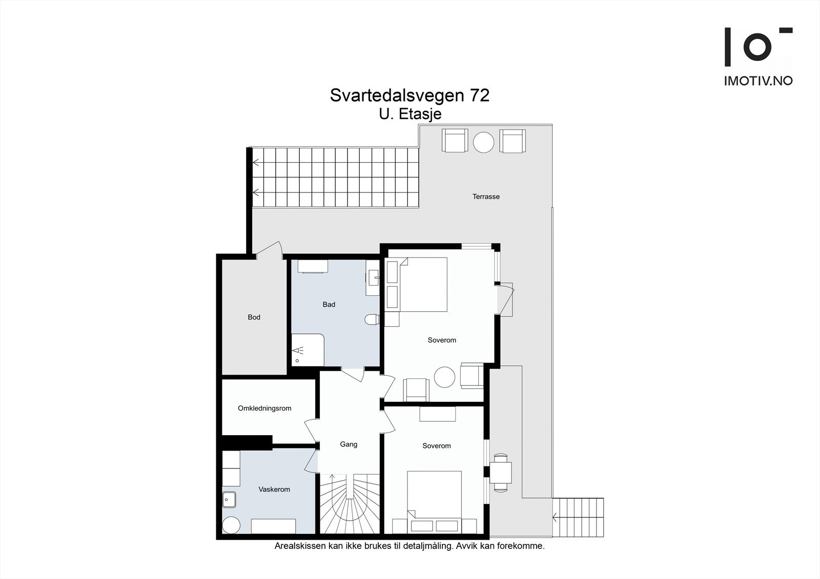 - Planløsning underetasje (merk: det er ikke vegg mellom de to bodene) - Galleribilde