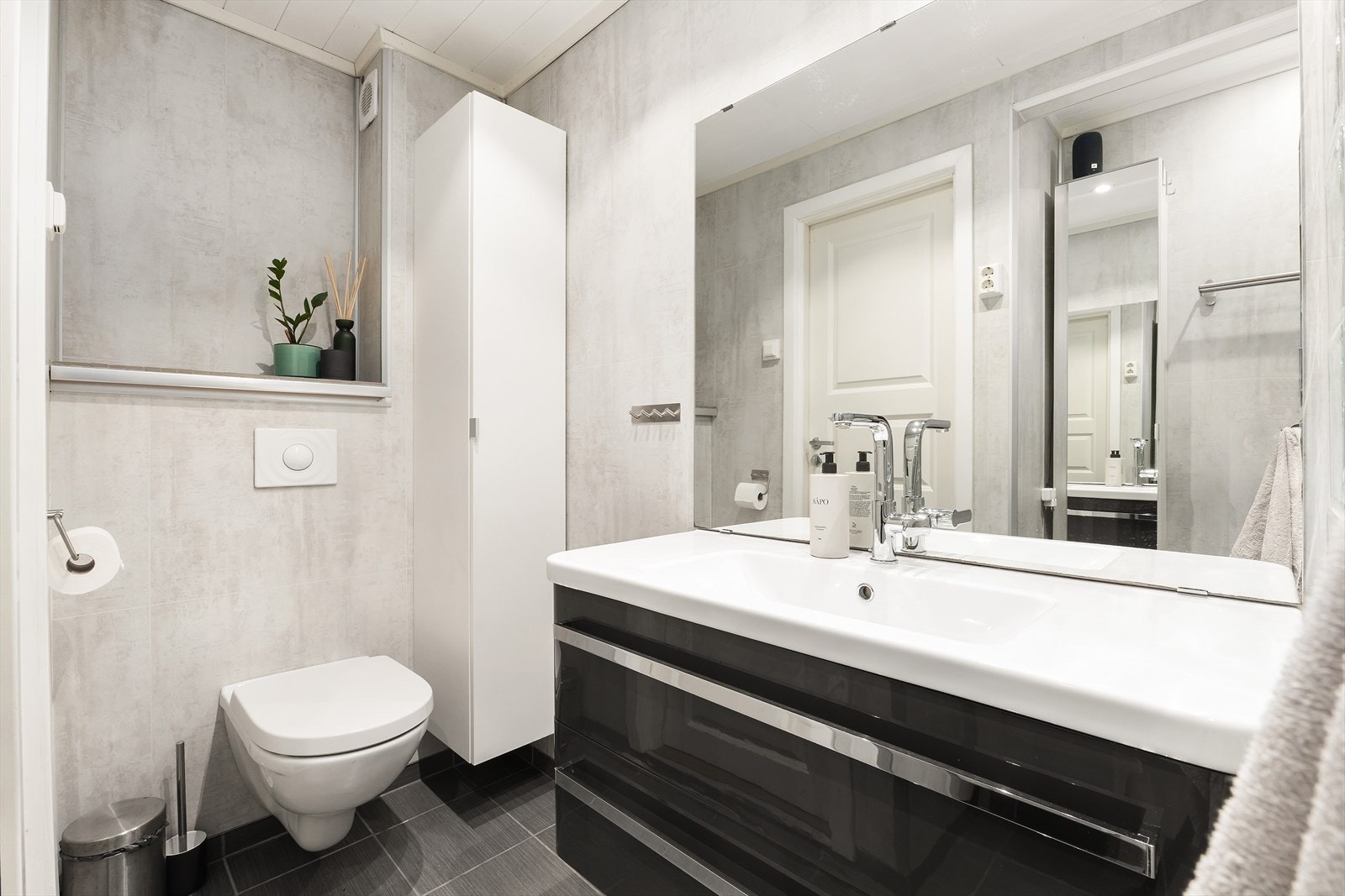 Badet er utvidet fra opprinnelig størrelse og er godt plassutnyttet. Galleribilde