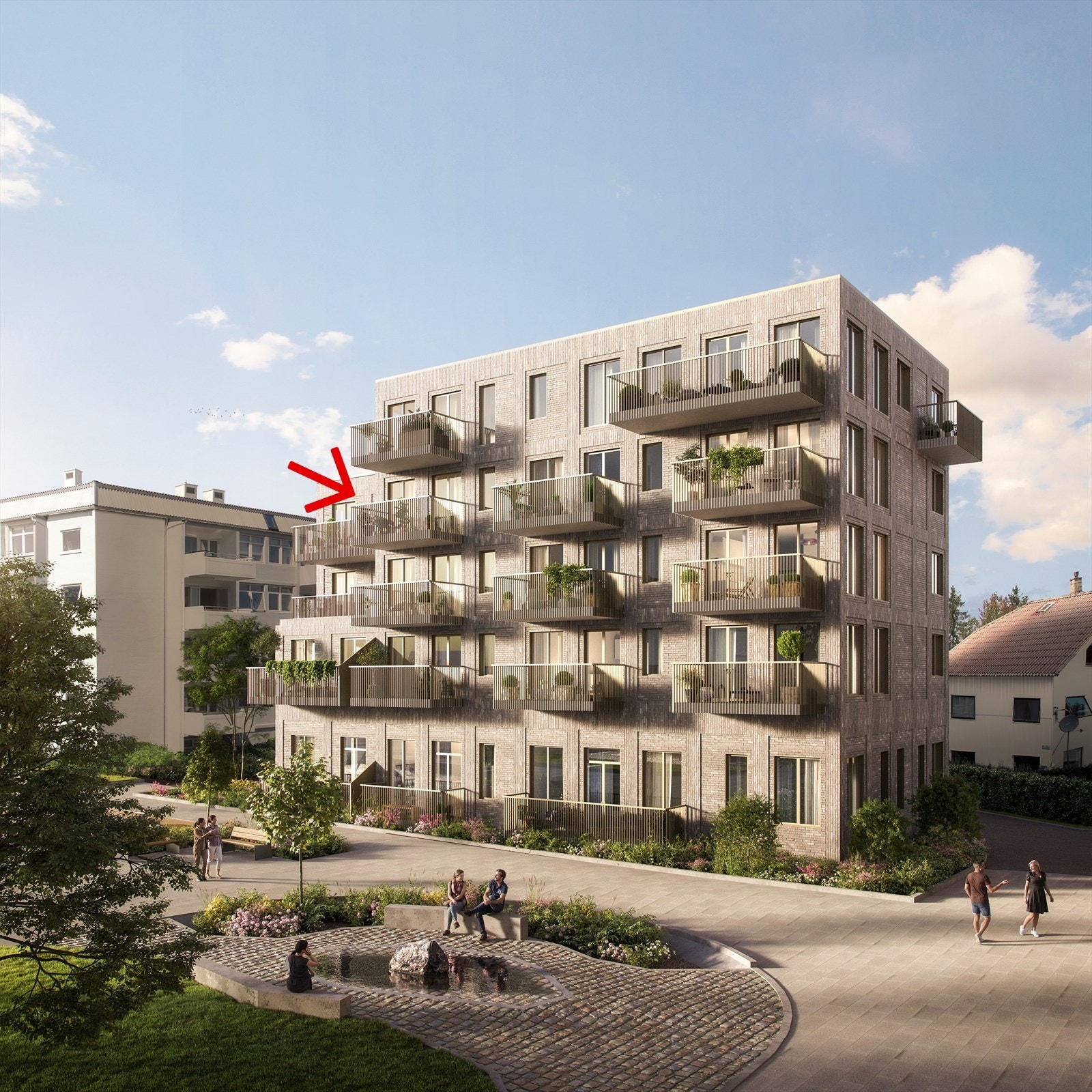 Leiligheten ligger i 4 etasje og mot sør Galleribilde