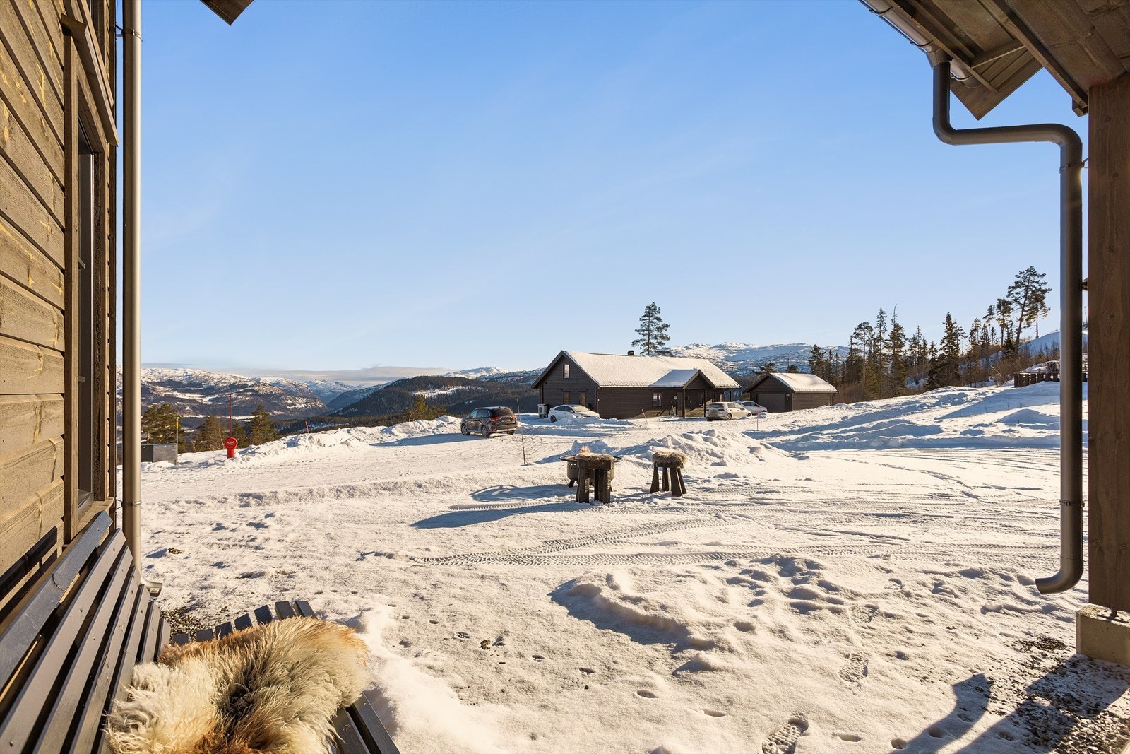 Koselig delvis overbygget sittekrok Galleribilde