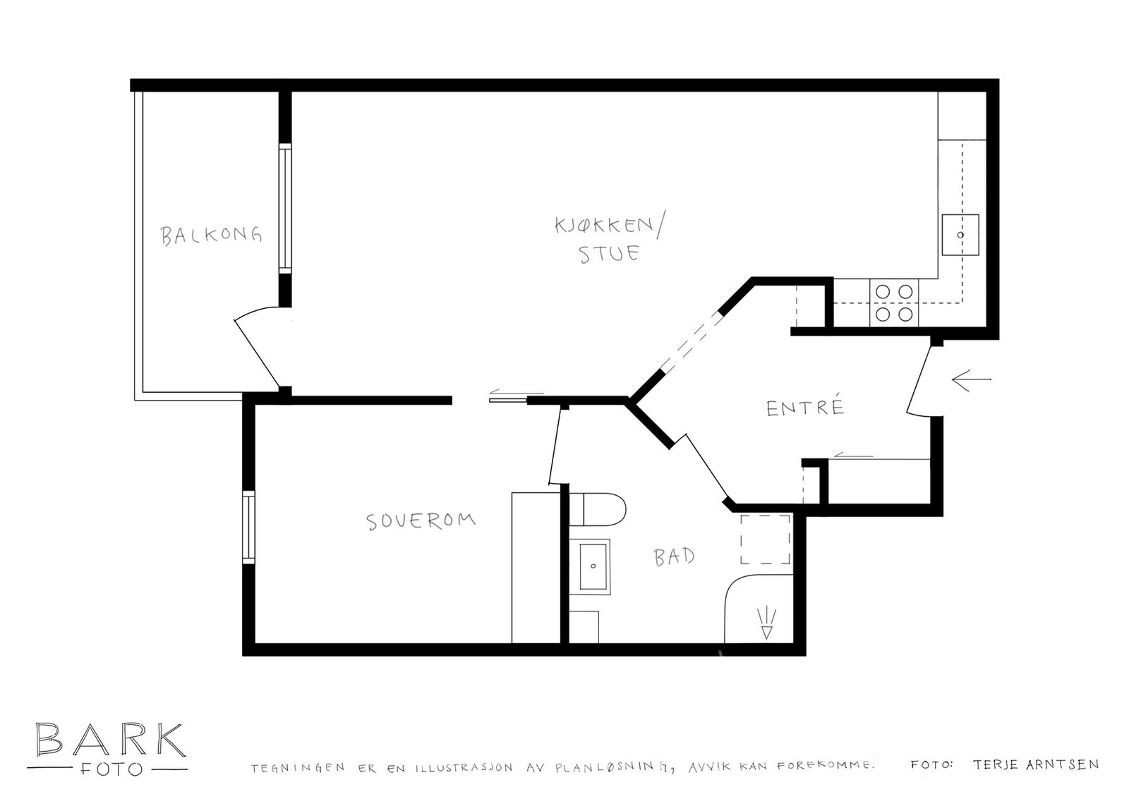 - Plantegning. Tilhørende leiligheten medfølger ekstern bod i underetasje - Galleribilde