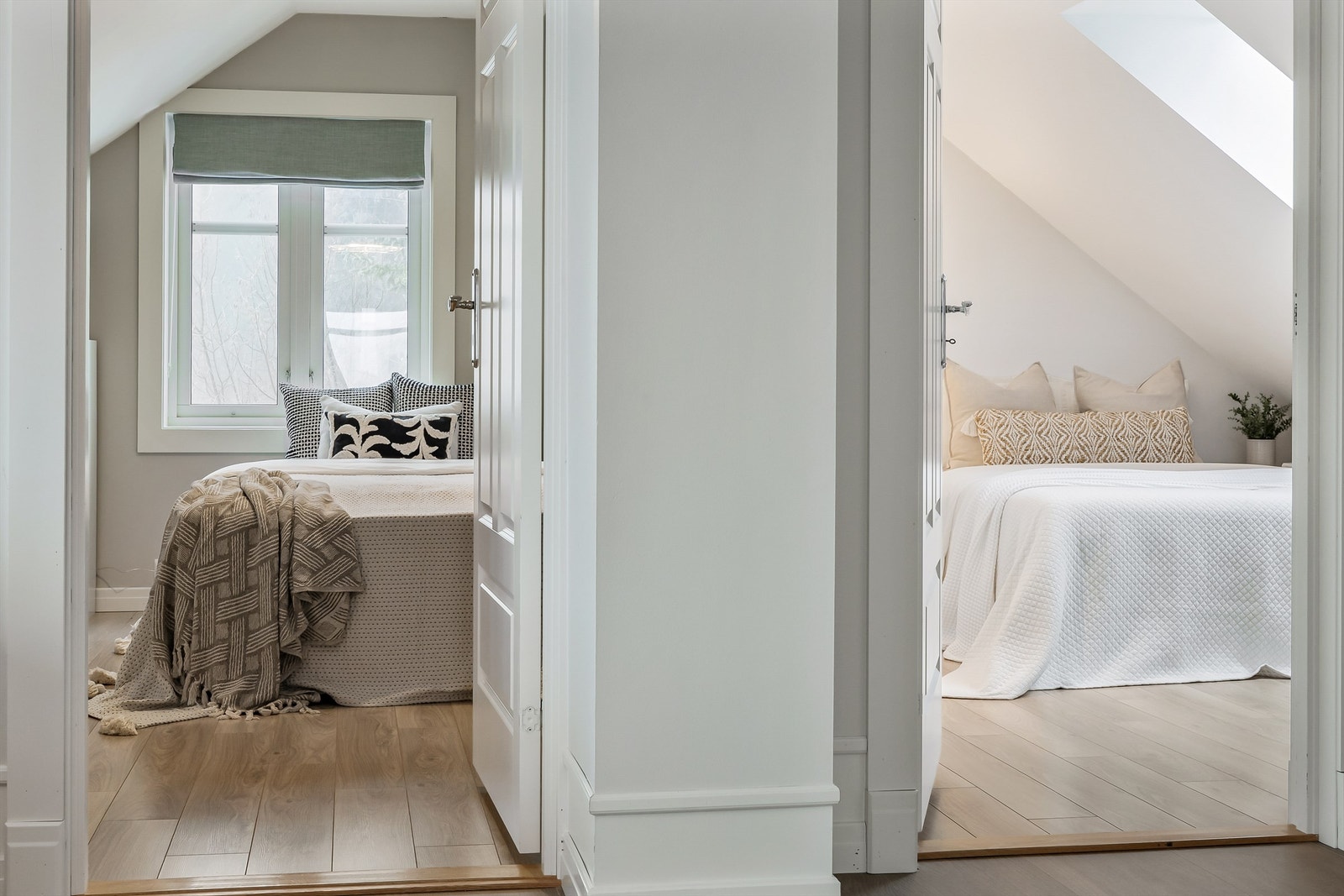 Soverommene ligger samlet i en egen avdeling i etasjen. Galleribilde