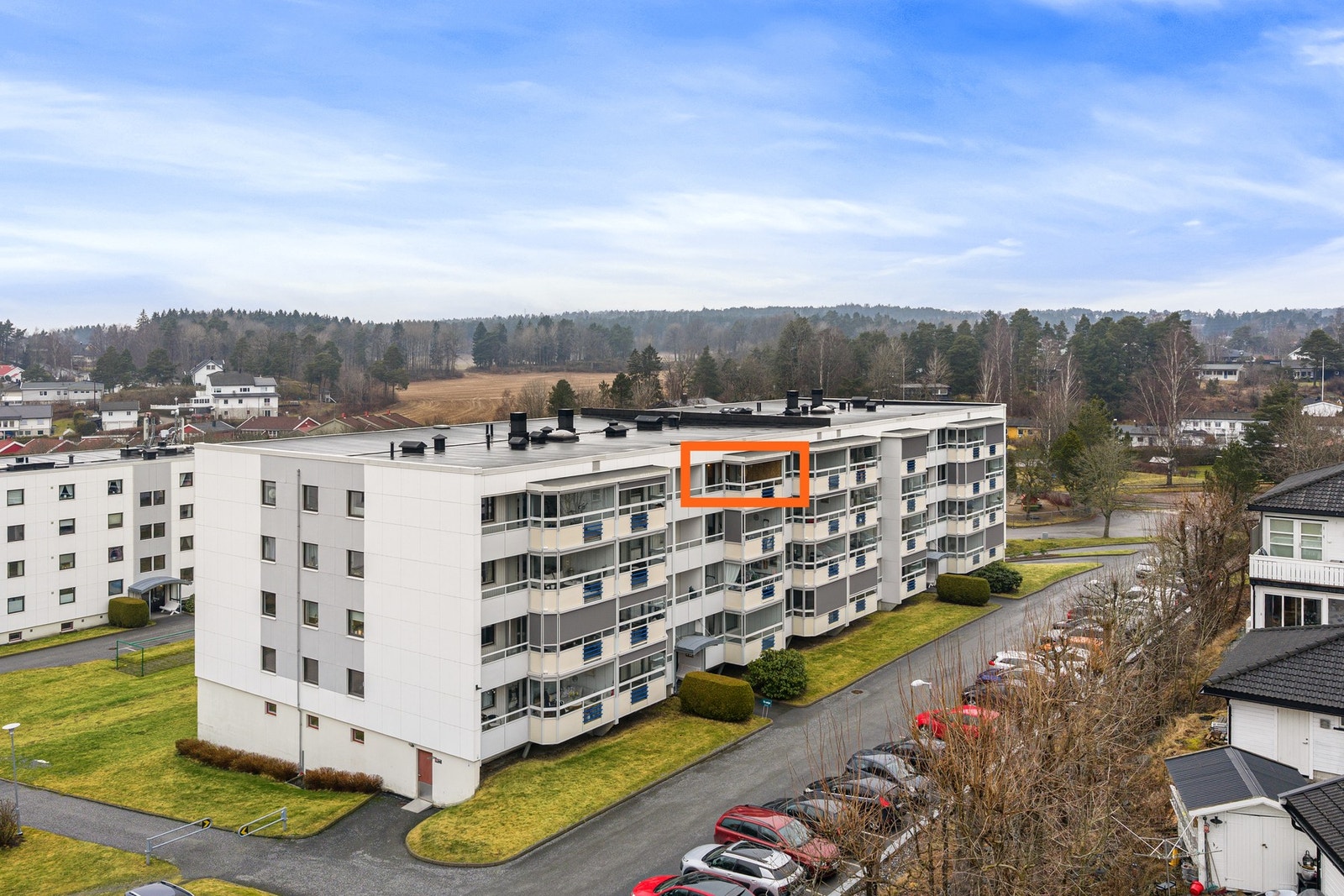 Meget tiltalende og lettstelt leilighet i populært område. Foto: Aircam v/Sondre Aabø Galleribilde