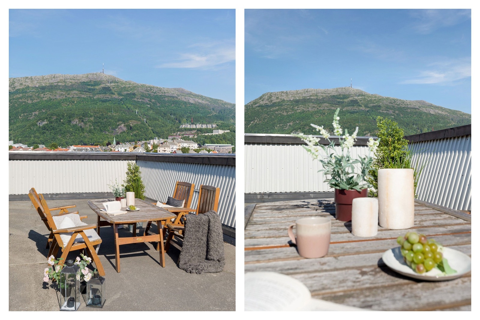 Felles, solrik takterrasse. Her kan du nyte sammenkomster på varme sommerdager. Galleribilde