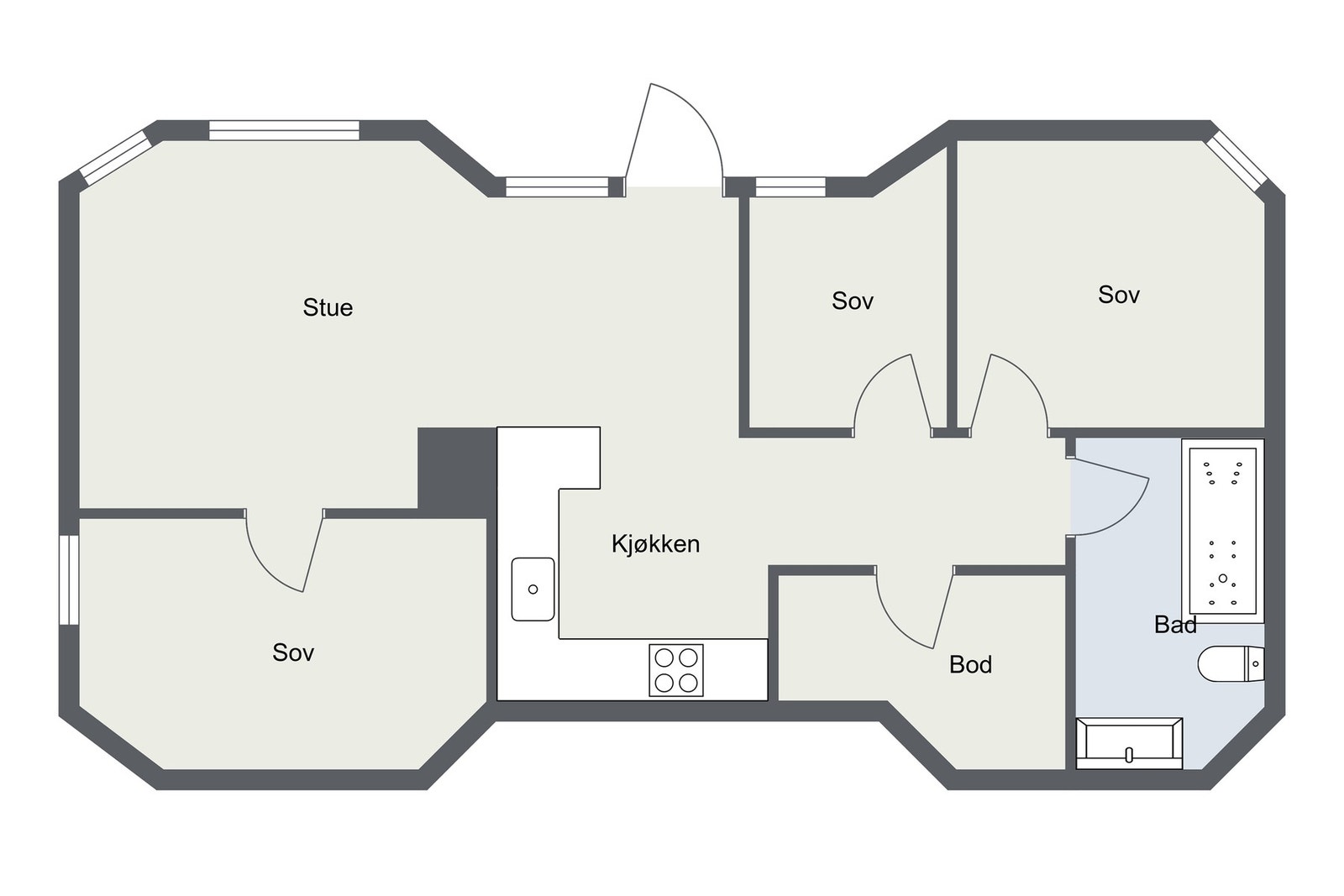 Plantegning utleiedel. Galleribilde
