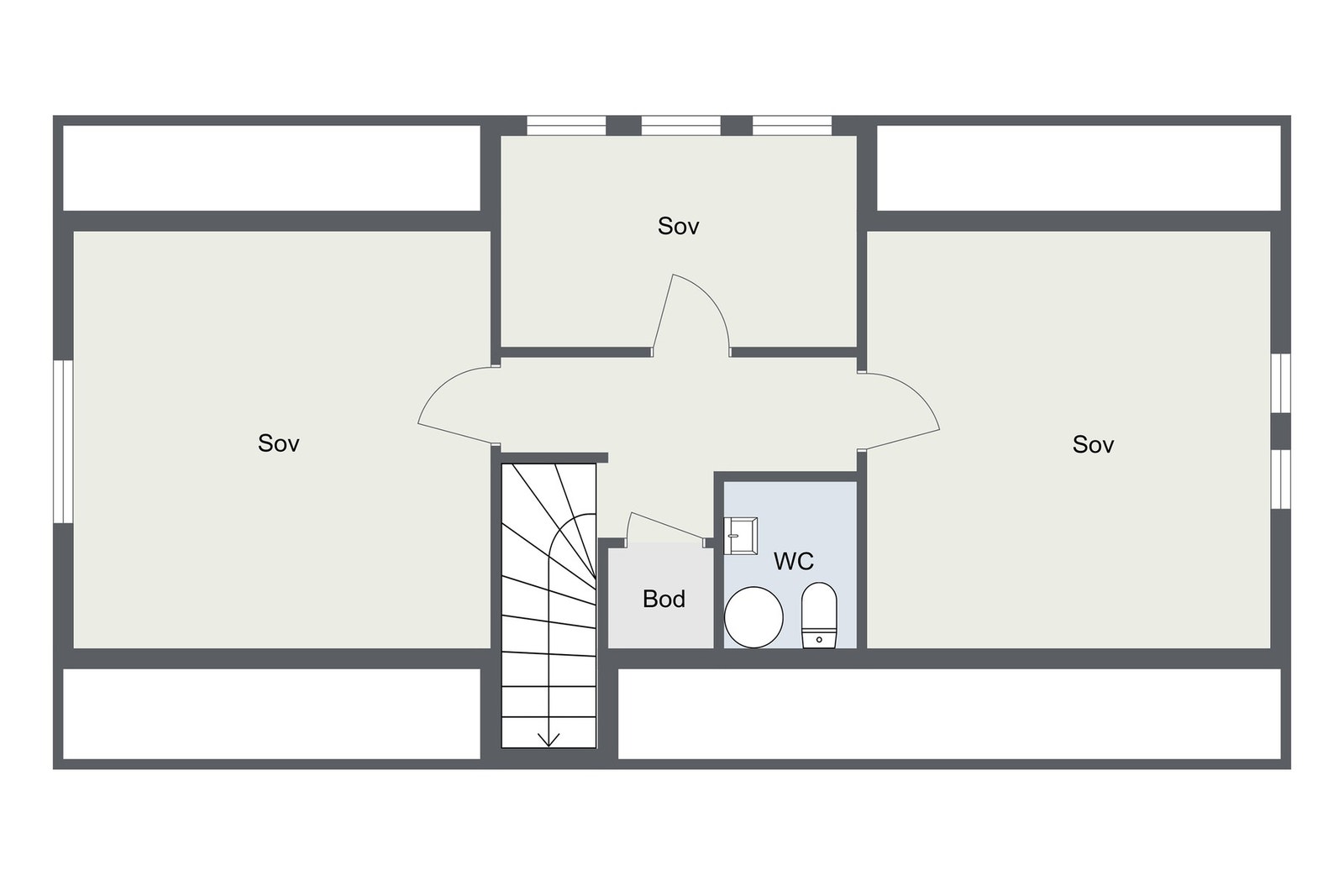 Plantegning loftsetasje. Galleribilde