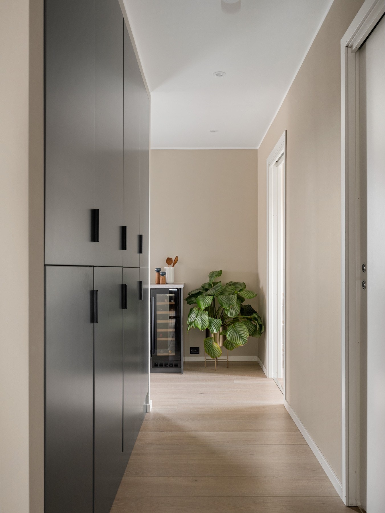 Stor innebygd garderobe. Her er det også opplegg for vaskemaskin. Galleribilde