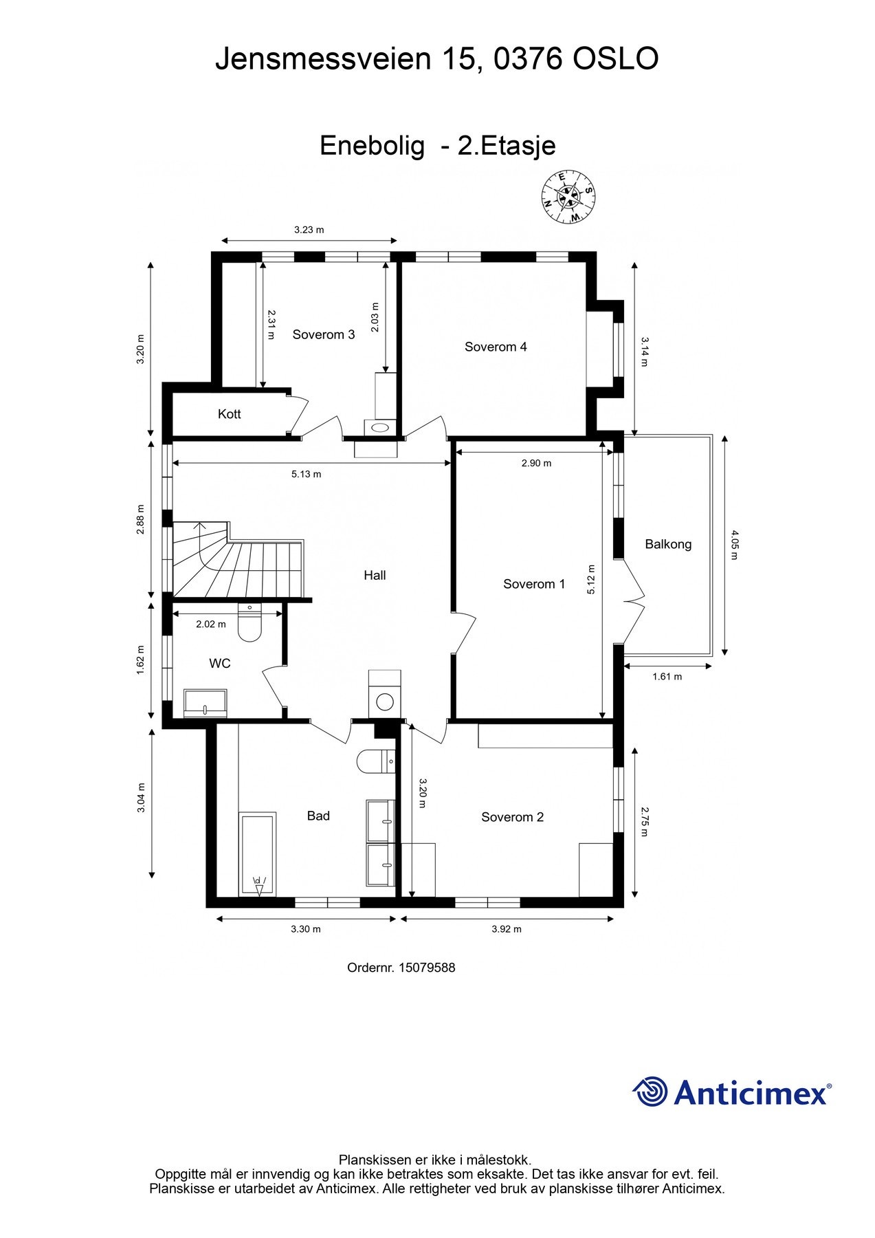 Plantegning 2. etasje. BRA-i: 80m2. Galleribilde