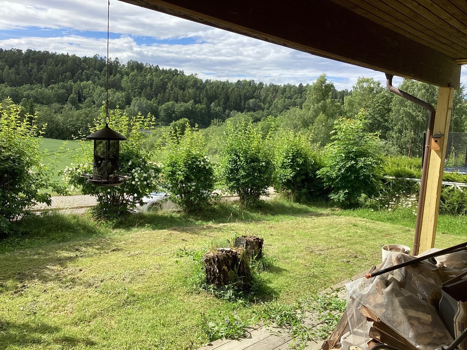 Privat bilde tatt av selger som viser uteområdet sommerstid. Galleribilde