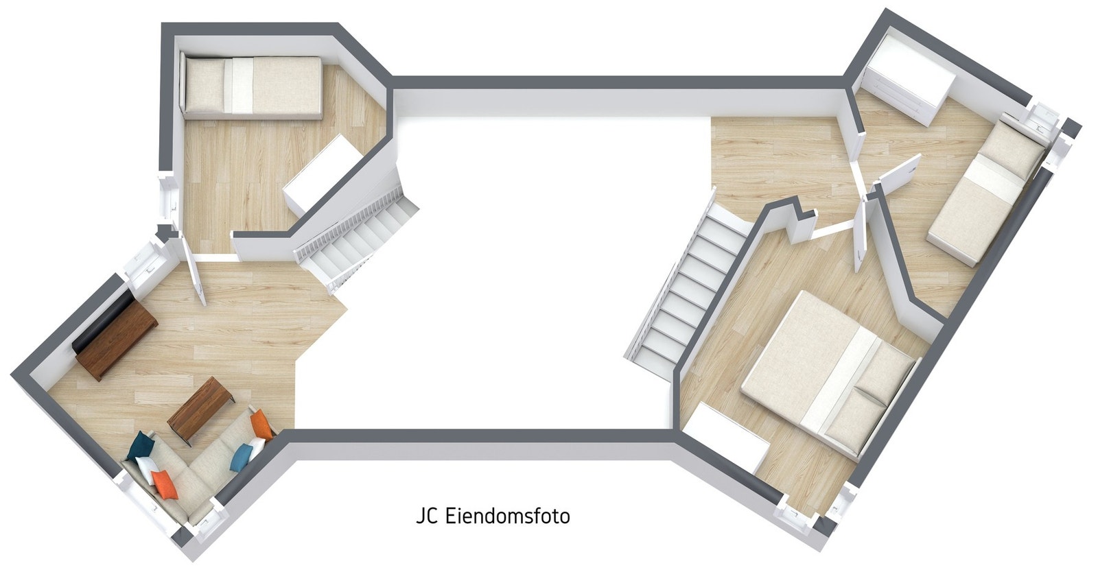 3d plantegning loft. Galleribilde