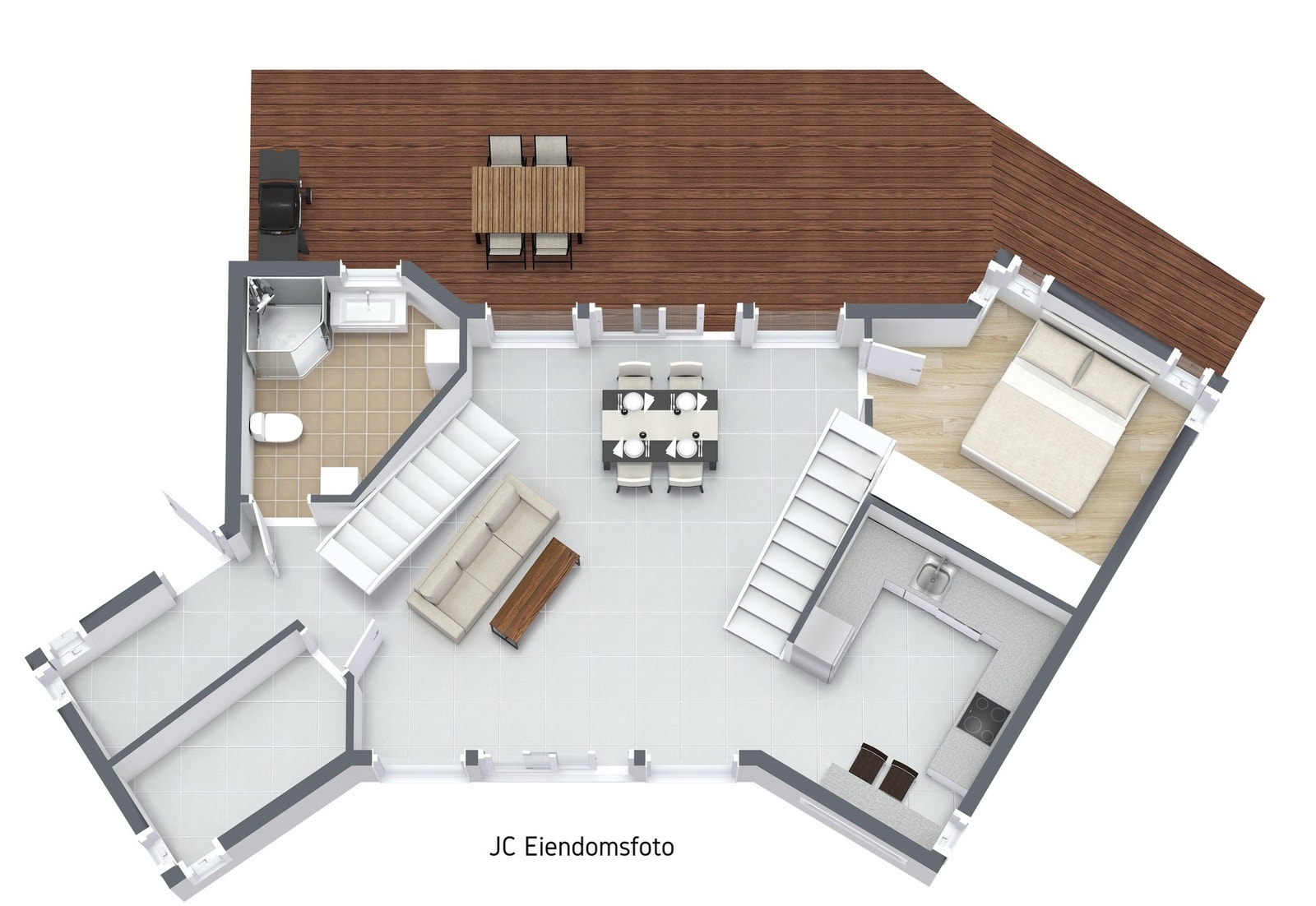 3d plantegning 1. etasje. Galleribilde