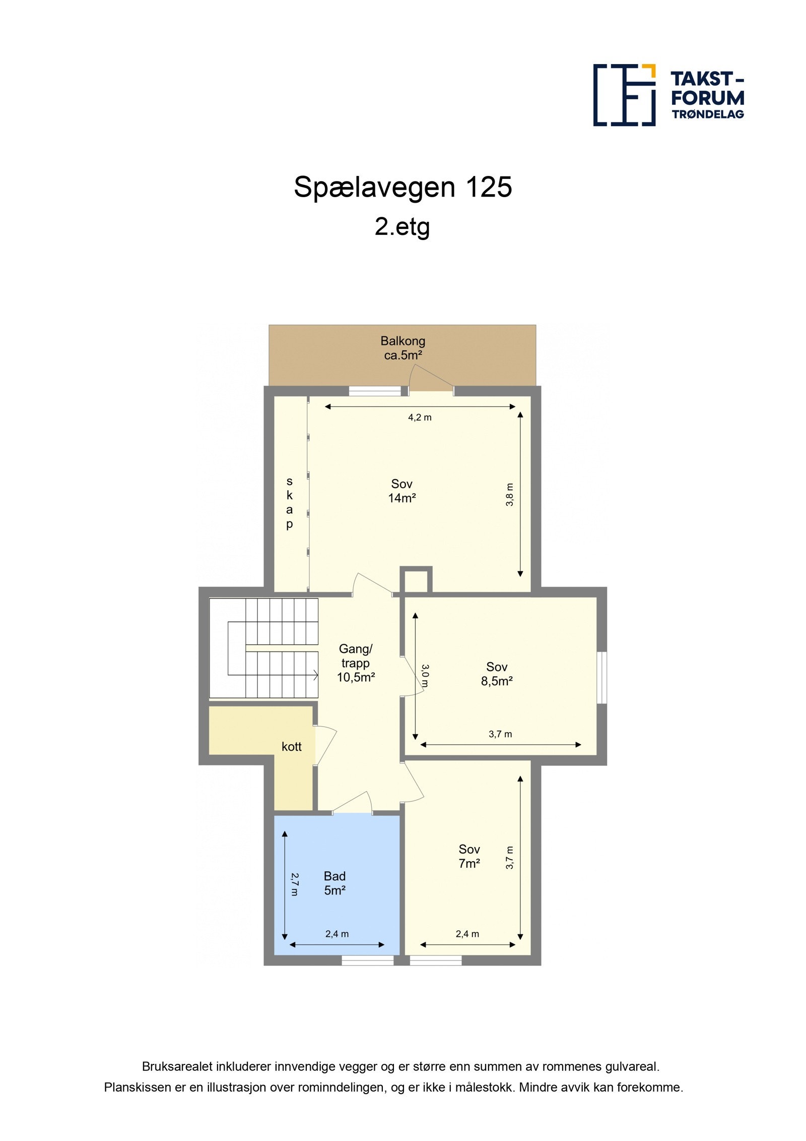 Planskisse loftsetasje Galleribilde