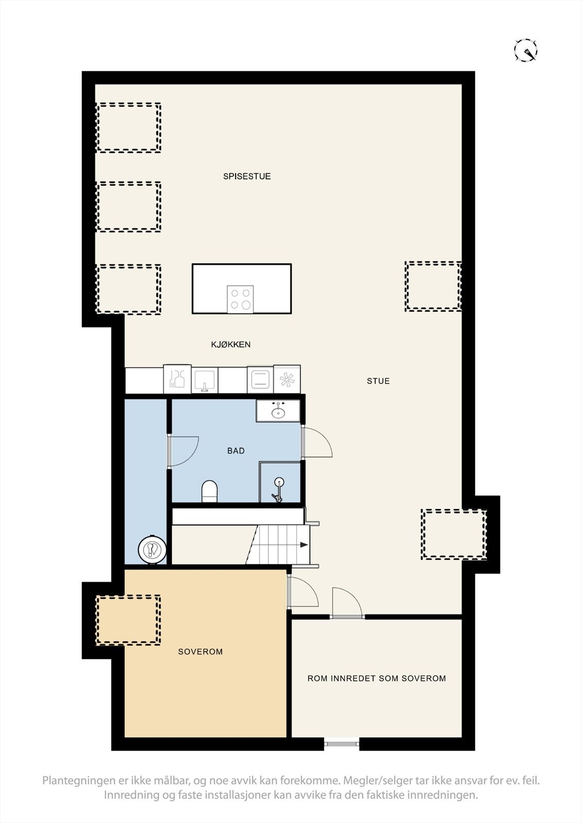 Velkommen inn - Praktisk og åpen planløsning som gjør at leiligheten oppleves luftig! (se punkt "ferdigattest") Galleribilde