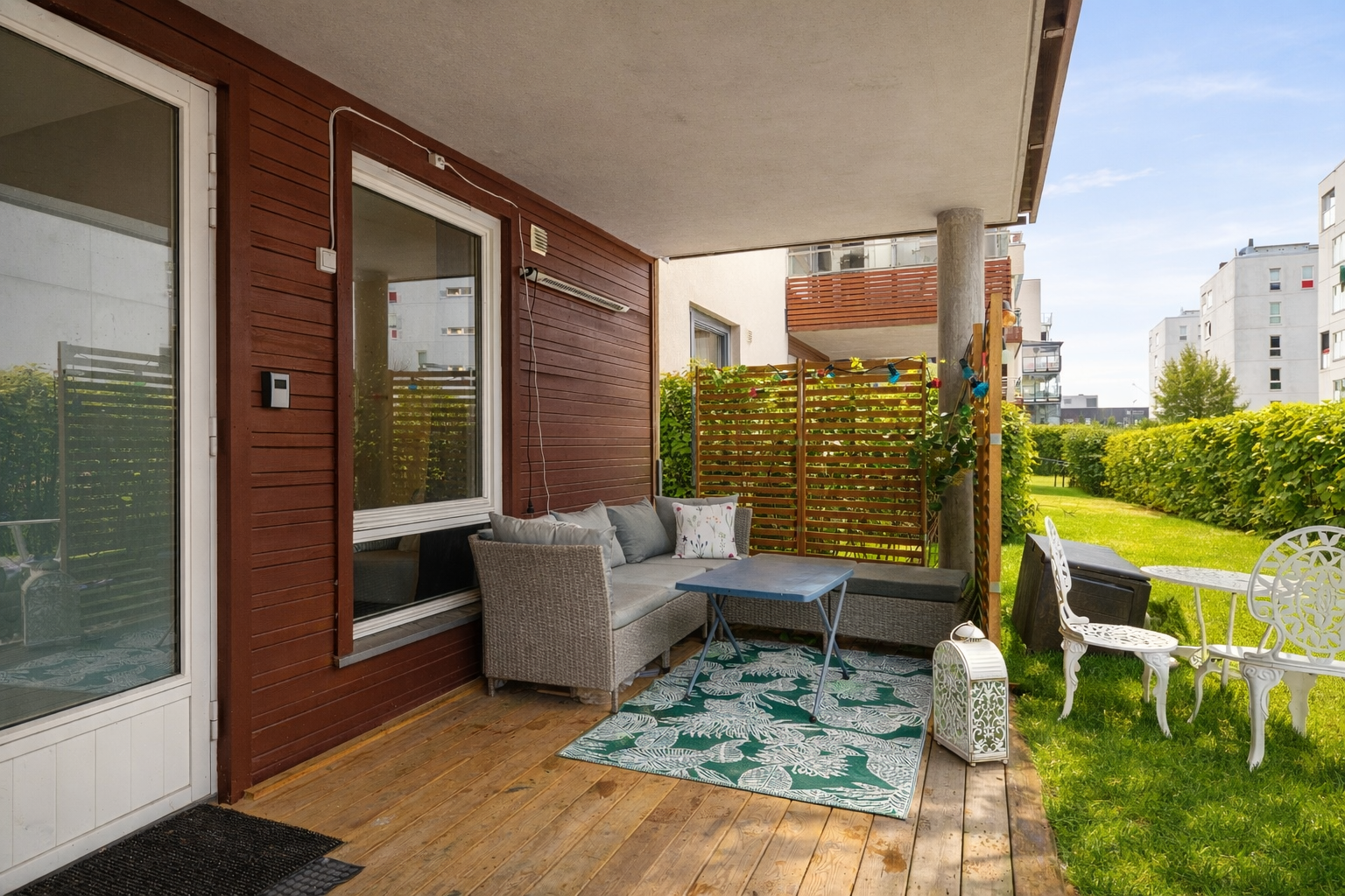 Velkommen til Søster Mathildes gate 11! Illustrert sommerbilde. Det tas forbehold om at avvik kan forekomme. Galleribilde