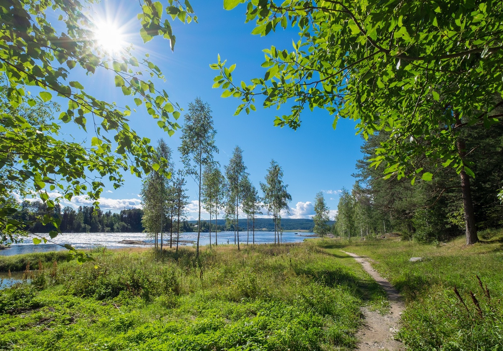 Langs Glomma er det også mange fine turstier. Galleribilde