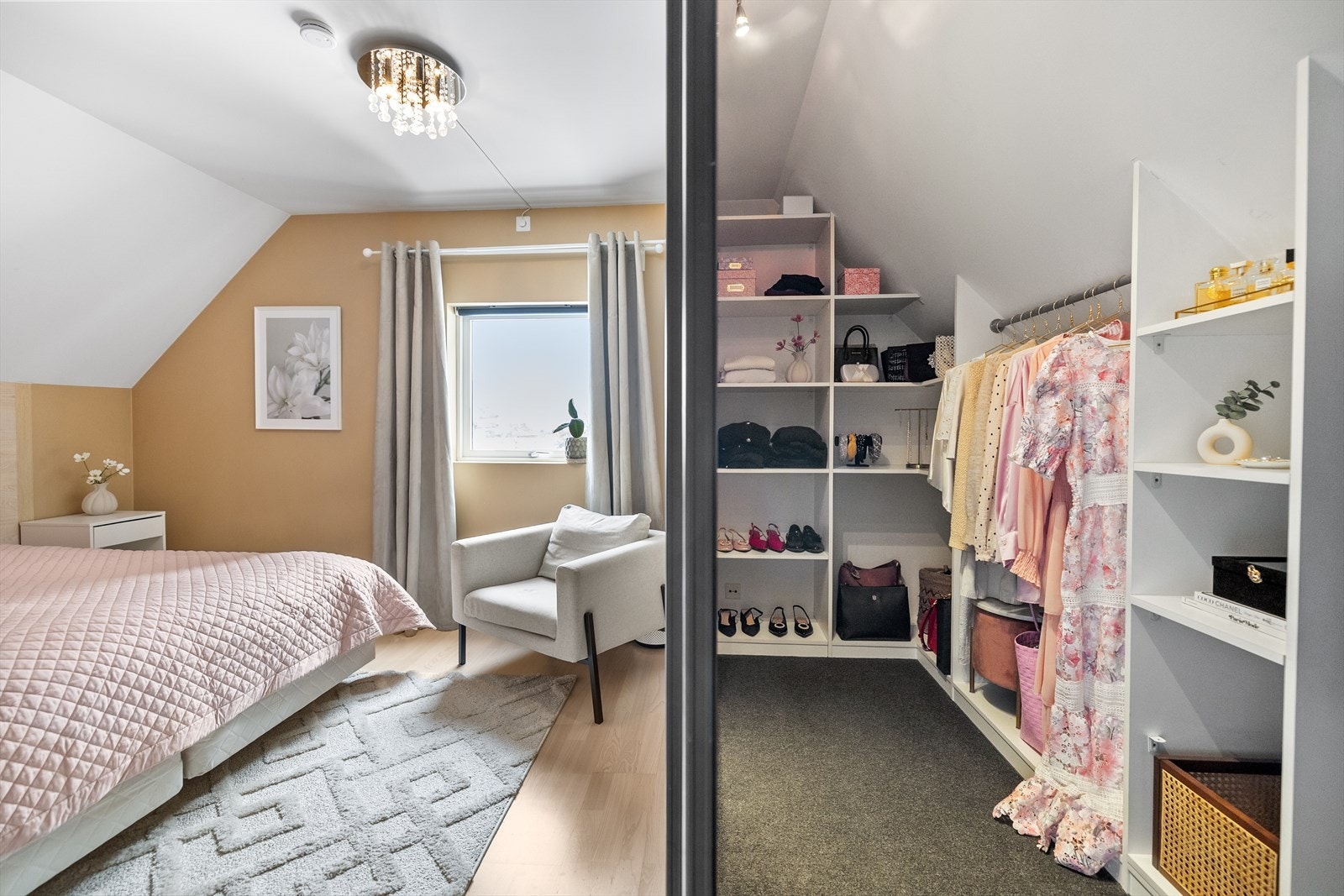 For at man skal ha et ryddig soverom er garderobeløsning viktig. Galleribilde