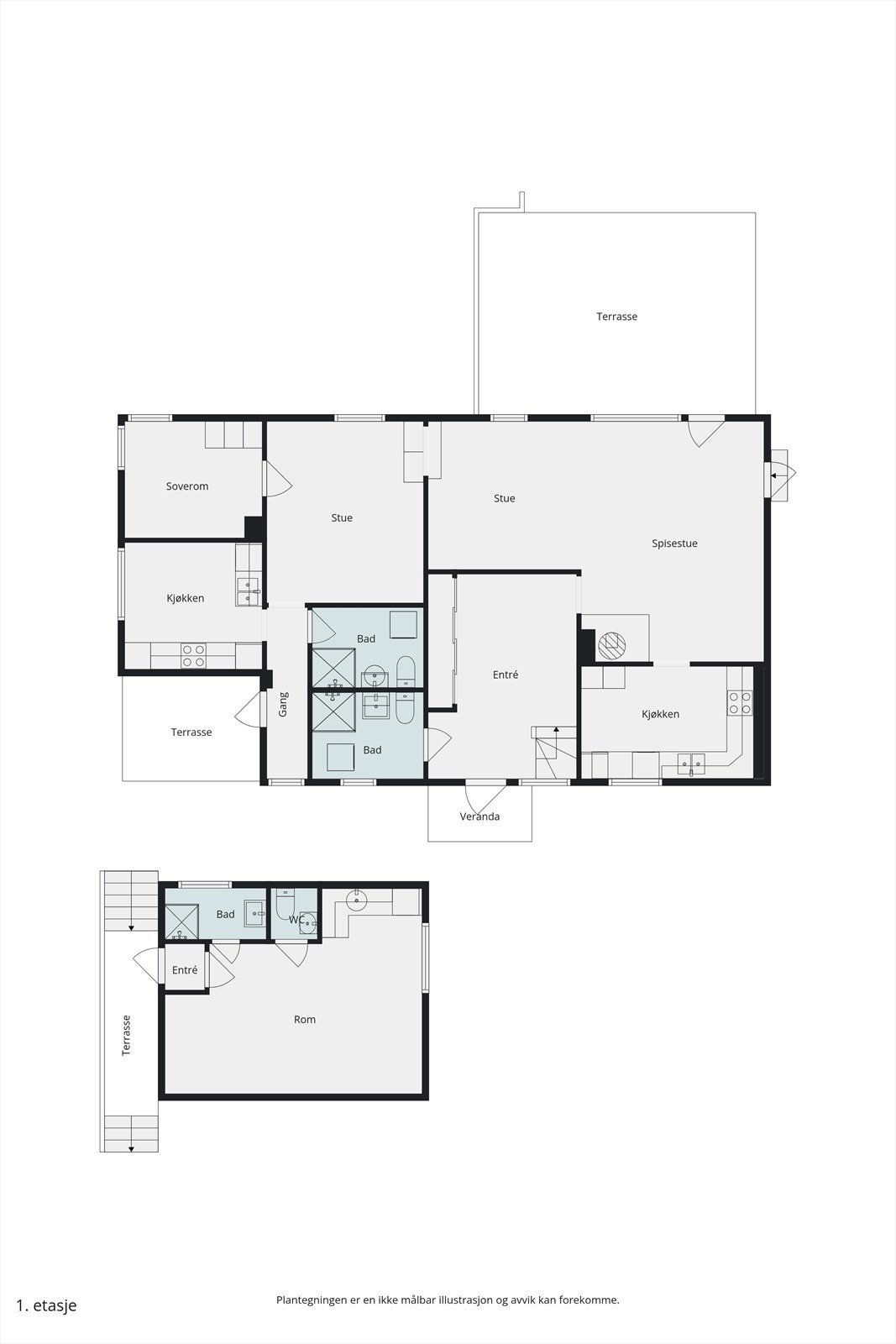Plantegning for 1. etasje. Galleribilde