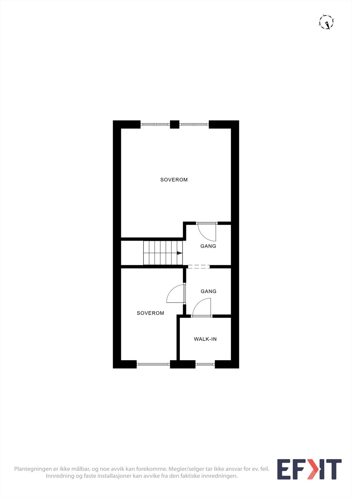 Andre etasje er en privat sone med to soverom og en praktisk garderobe. Galleribilde