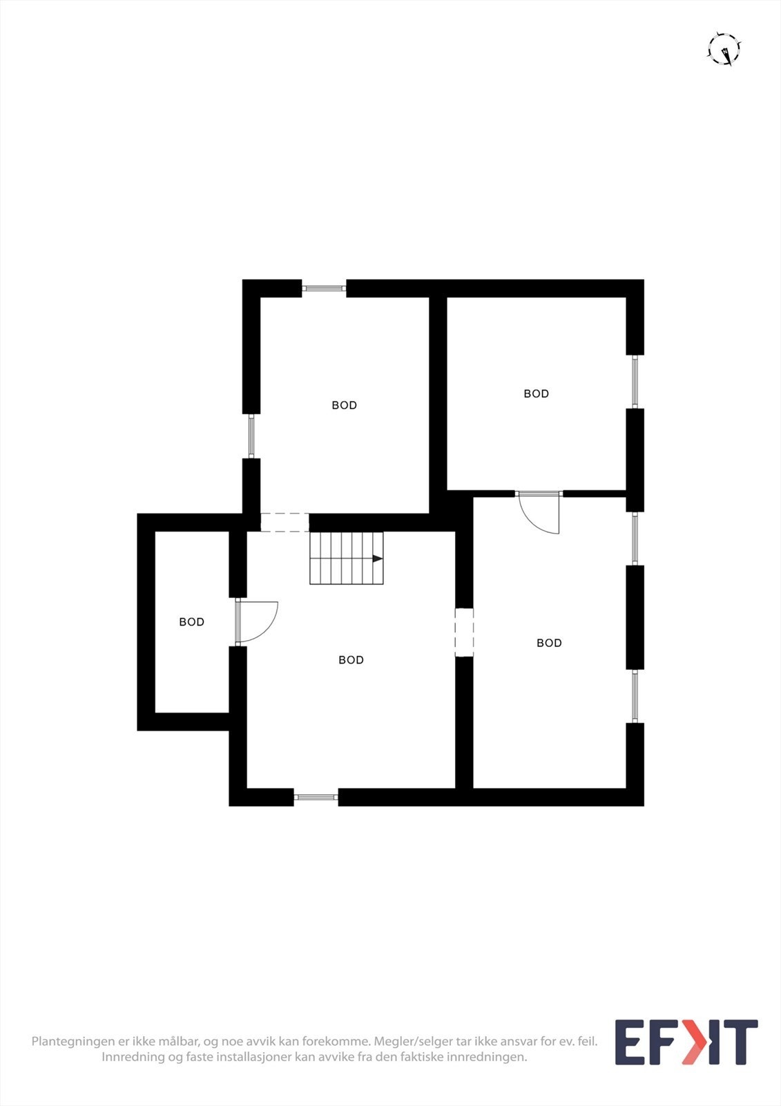 Kjelleren består av flere rom og utgjør en stor lagringssone. Galleribilde