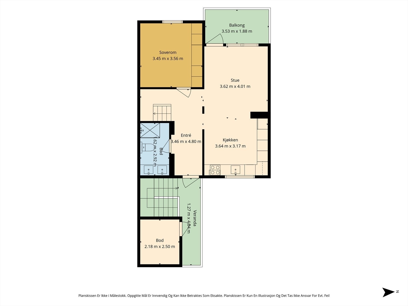 Plantegning hovedetasje (2. etasje). Galleribilde