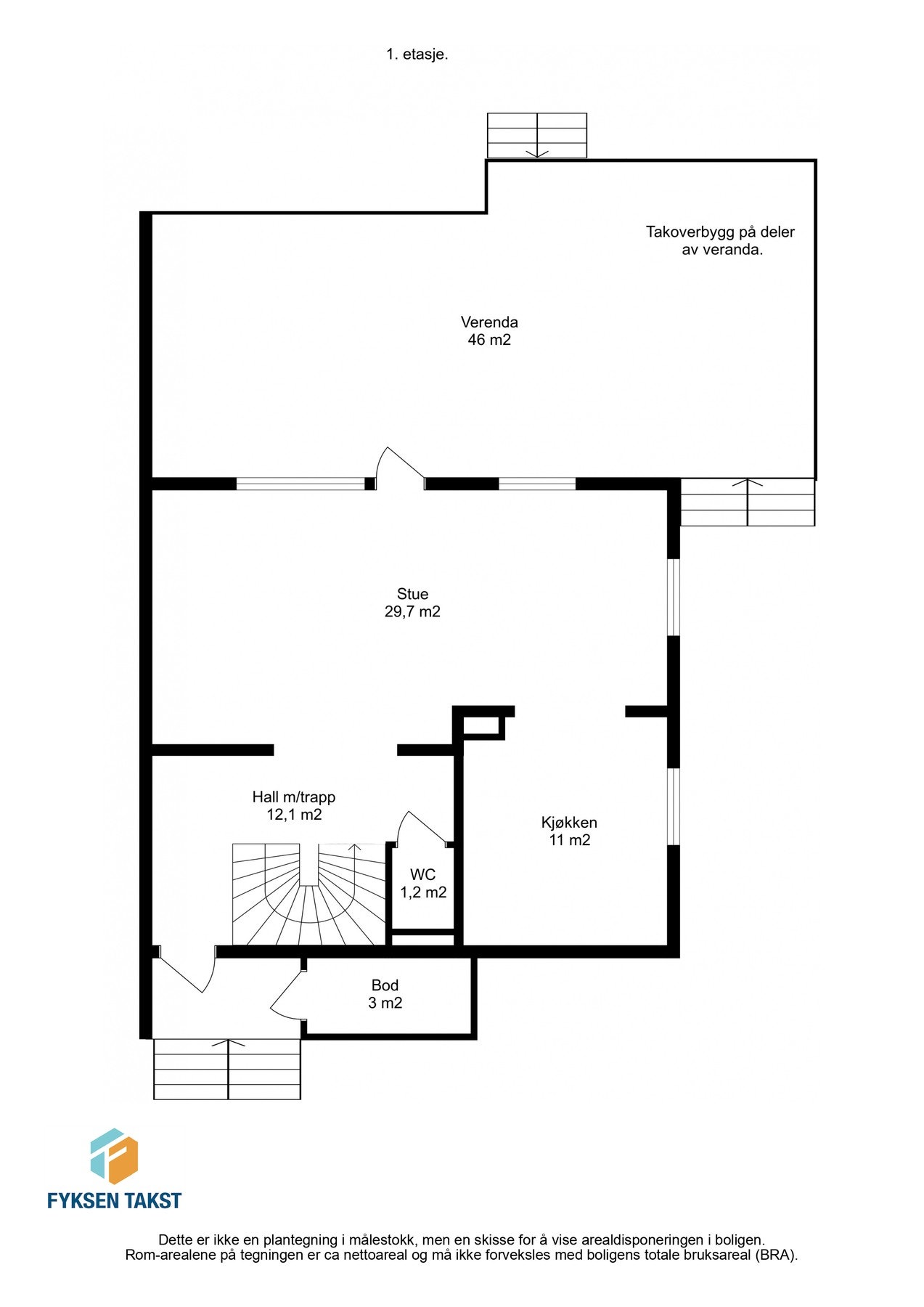 Planskisse 1. etasje. Galleribilde