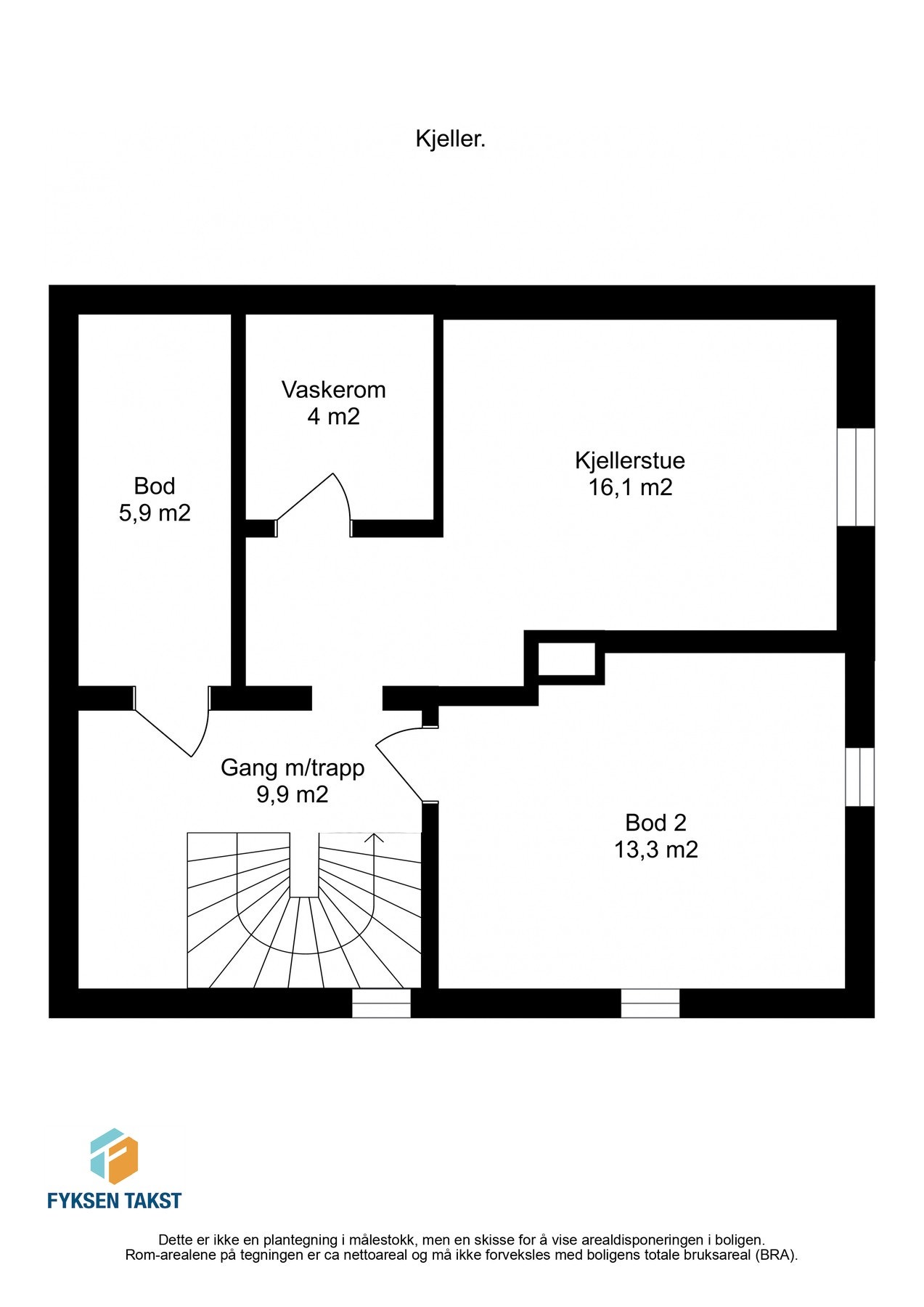 Planskisse kjelleretasje. Galleribilde