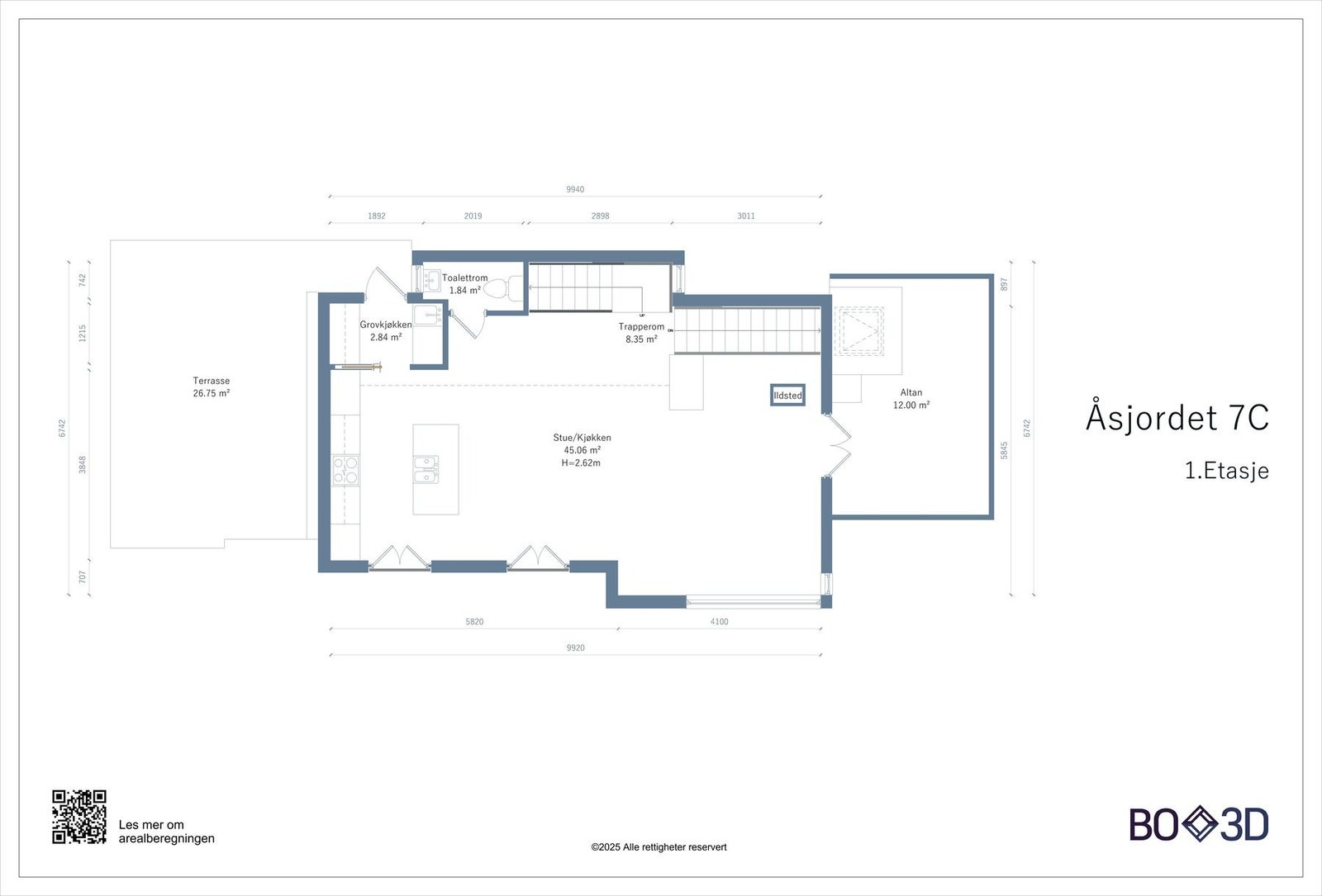Plantegning 1. etasje Galleribilde