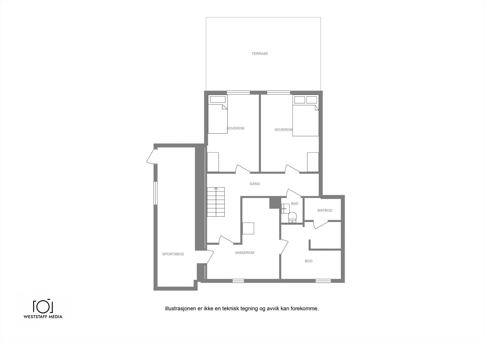 Plantegning underetasje. Galleribilde