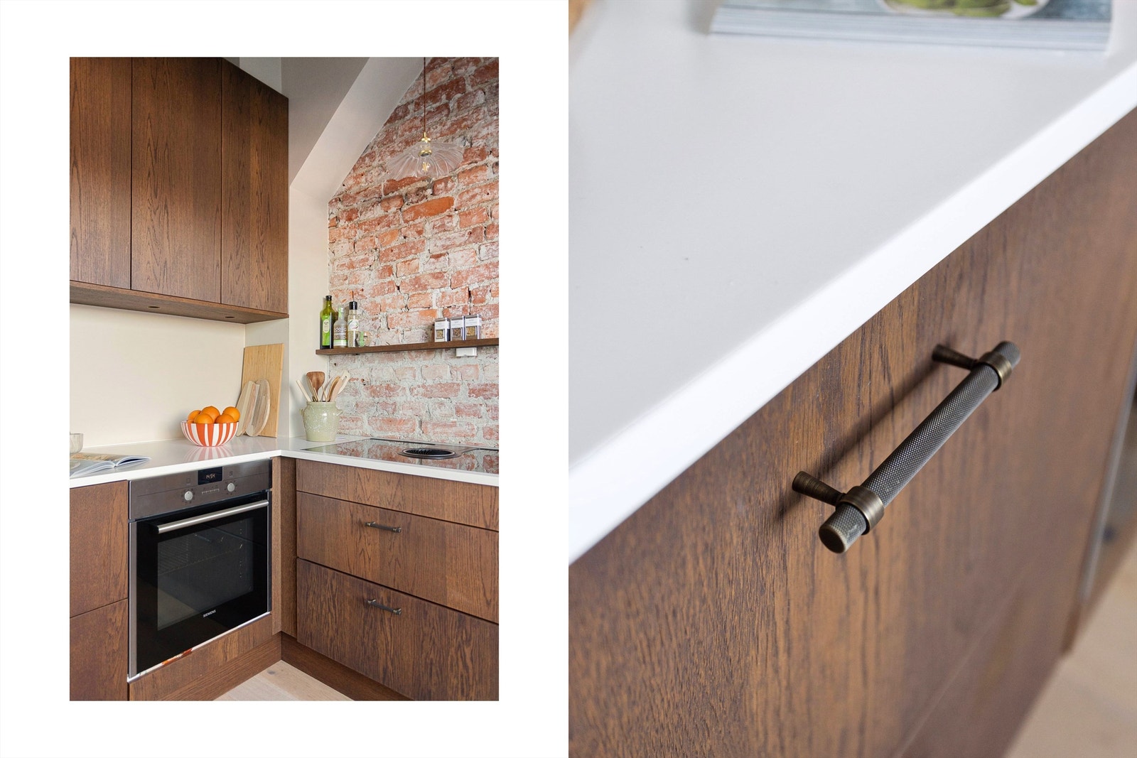 Kjøkkenet er utstyrt med integrert platetopp, stekeovn, oppvaskmaskin og kjøleskuffer som er både praktisk og plassbesparende. Galleribilde