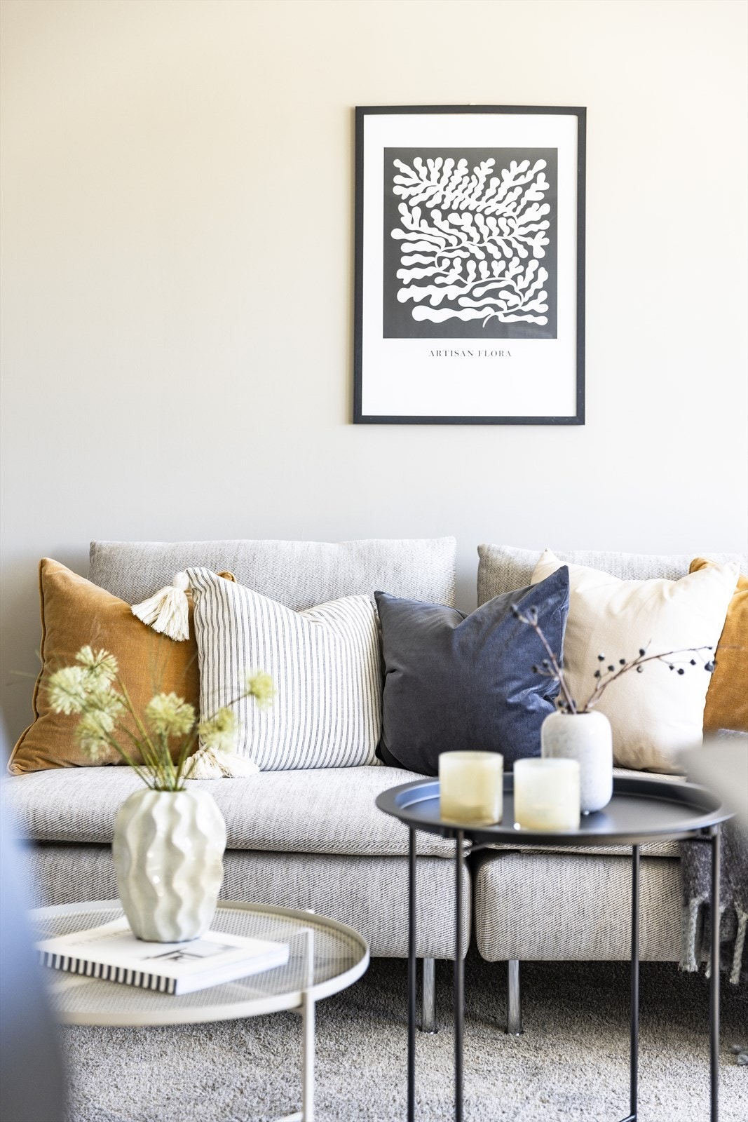 En gjennomtenkt fargepalett gir en rolig og behagelig atmosfære. Galleribilde