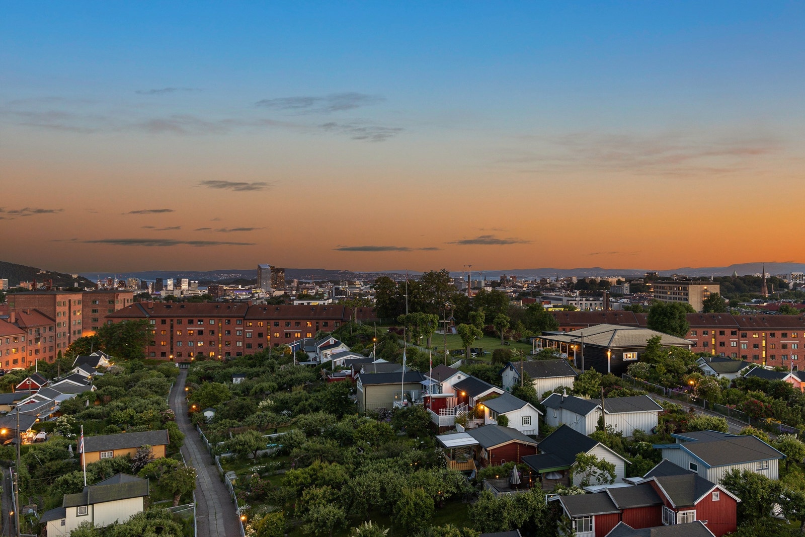 Nydelig utsikt over byen. Galleribilde