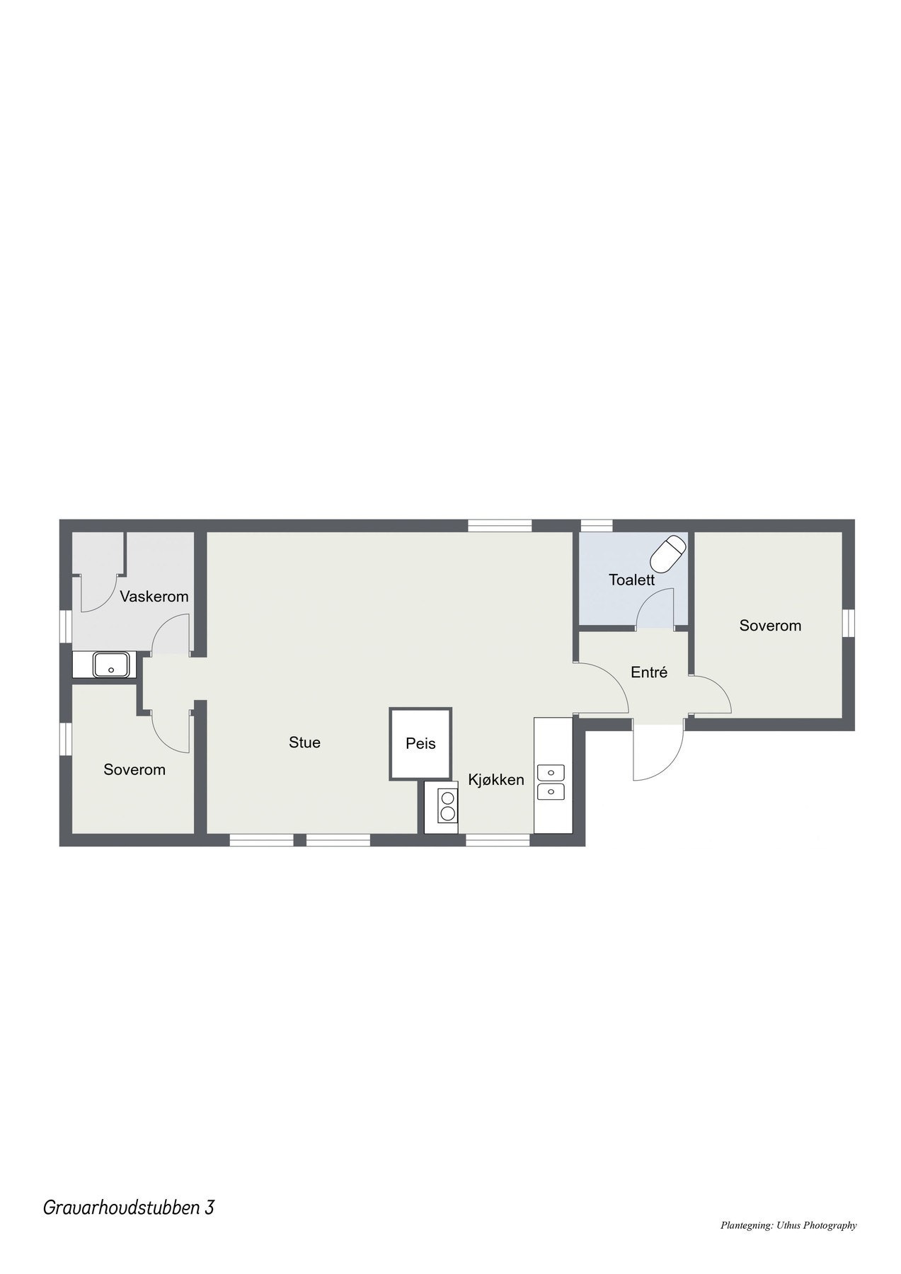 Plantegning hytte 1 Galleribilde