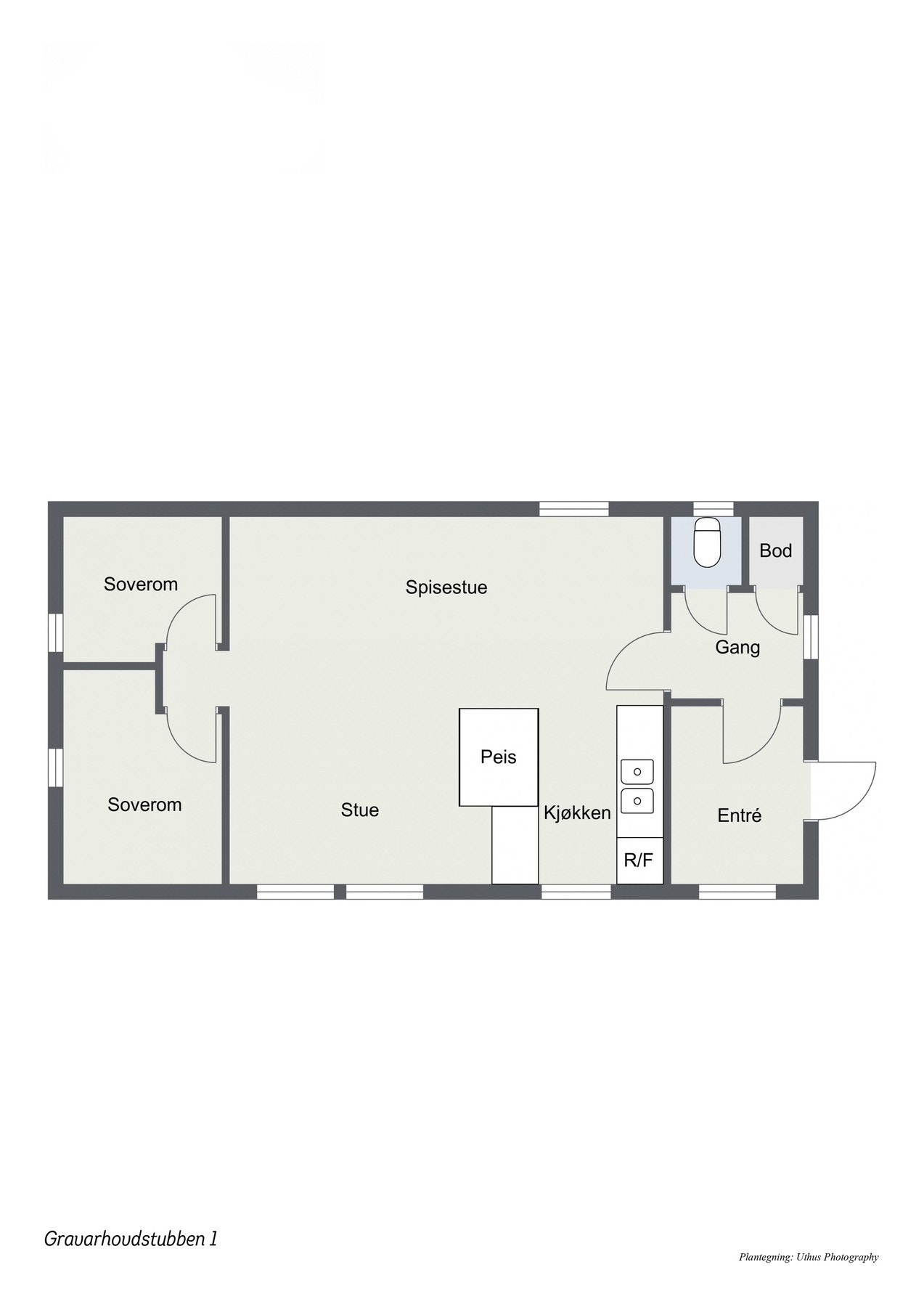 Plantegning hytte 2 Galleribilde