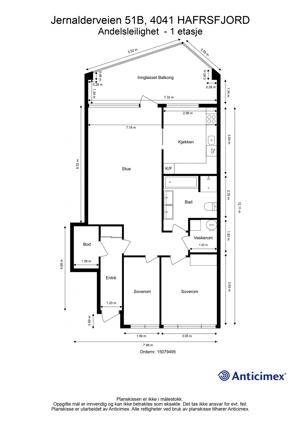 Plantegning 1.etg. - Kan avvike fra de faktiske forhold. Galleribilde