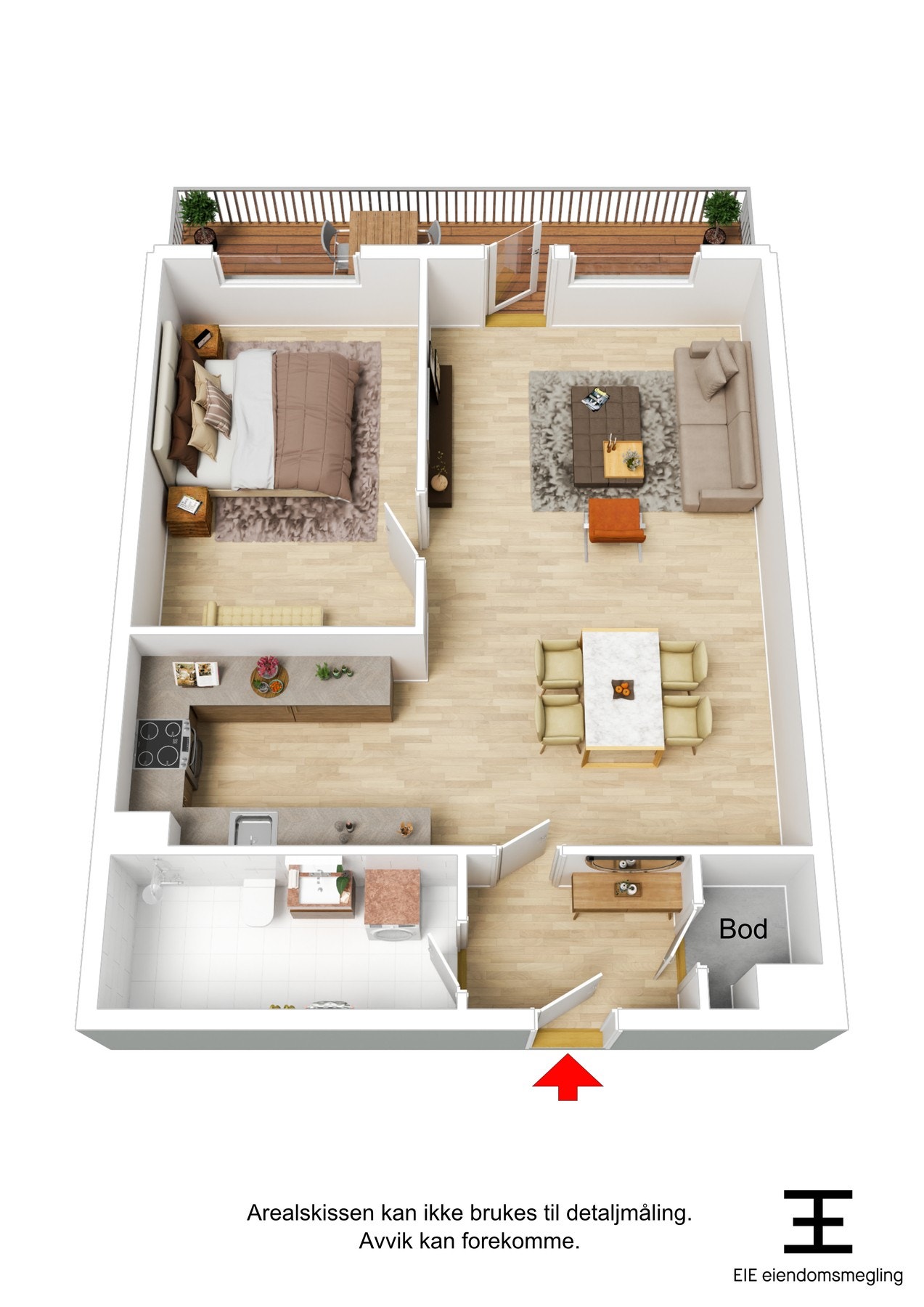 3D plantegning. Galleribilde