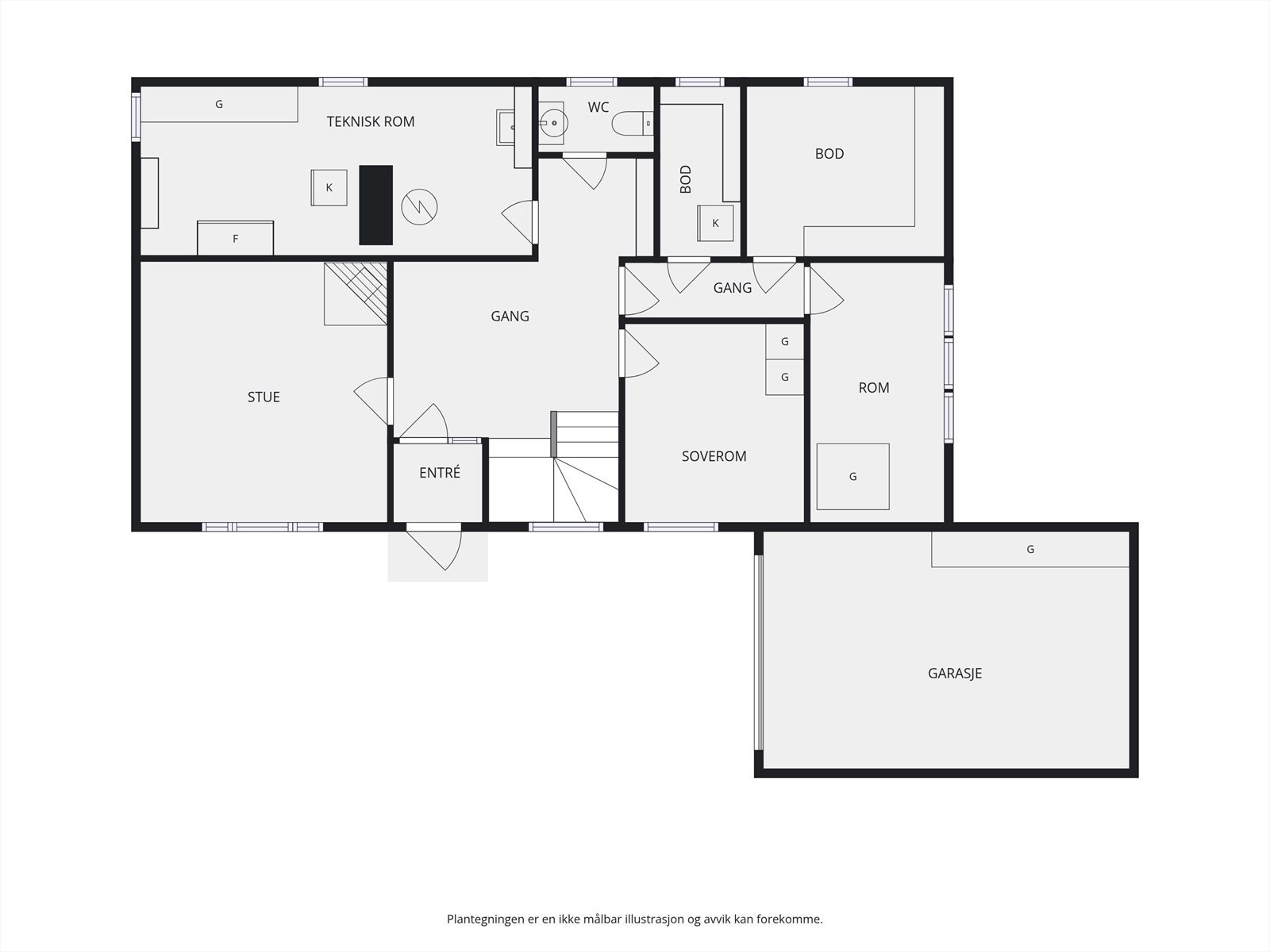 Plantegning underetasje. Galleribilde