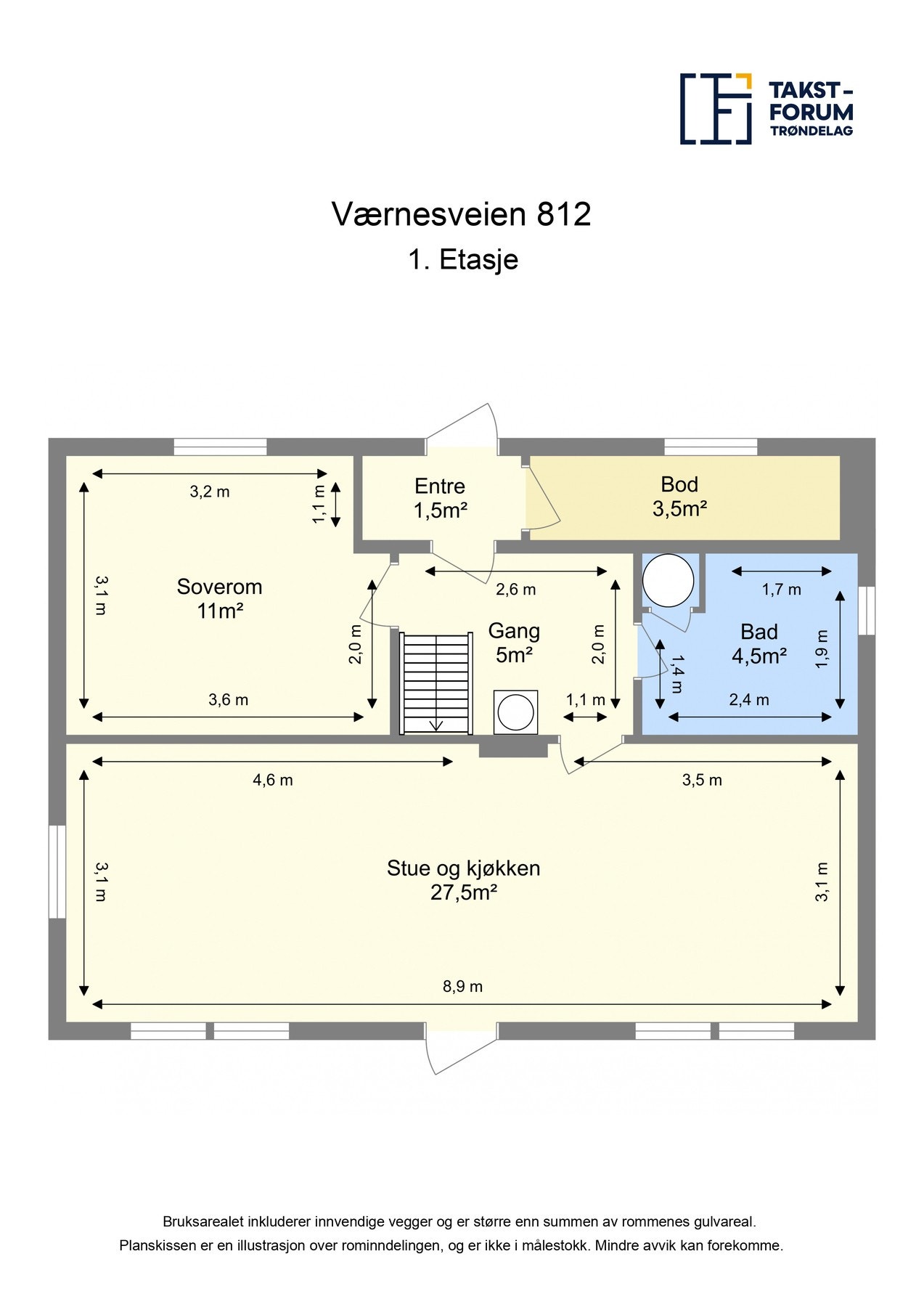 Planskisse 1. etasje Galleribilde