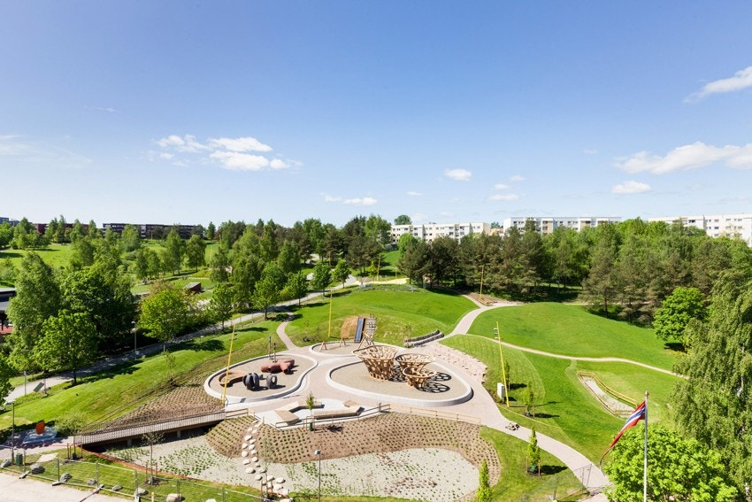Verdensparken kun få minutter unna har blitt et yndet sted for turer, treninger, lek og gøy. Galleribilde