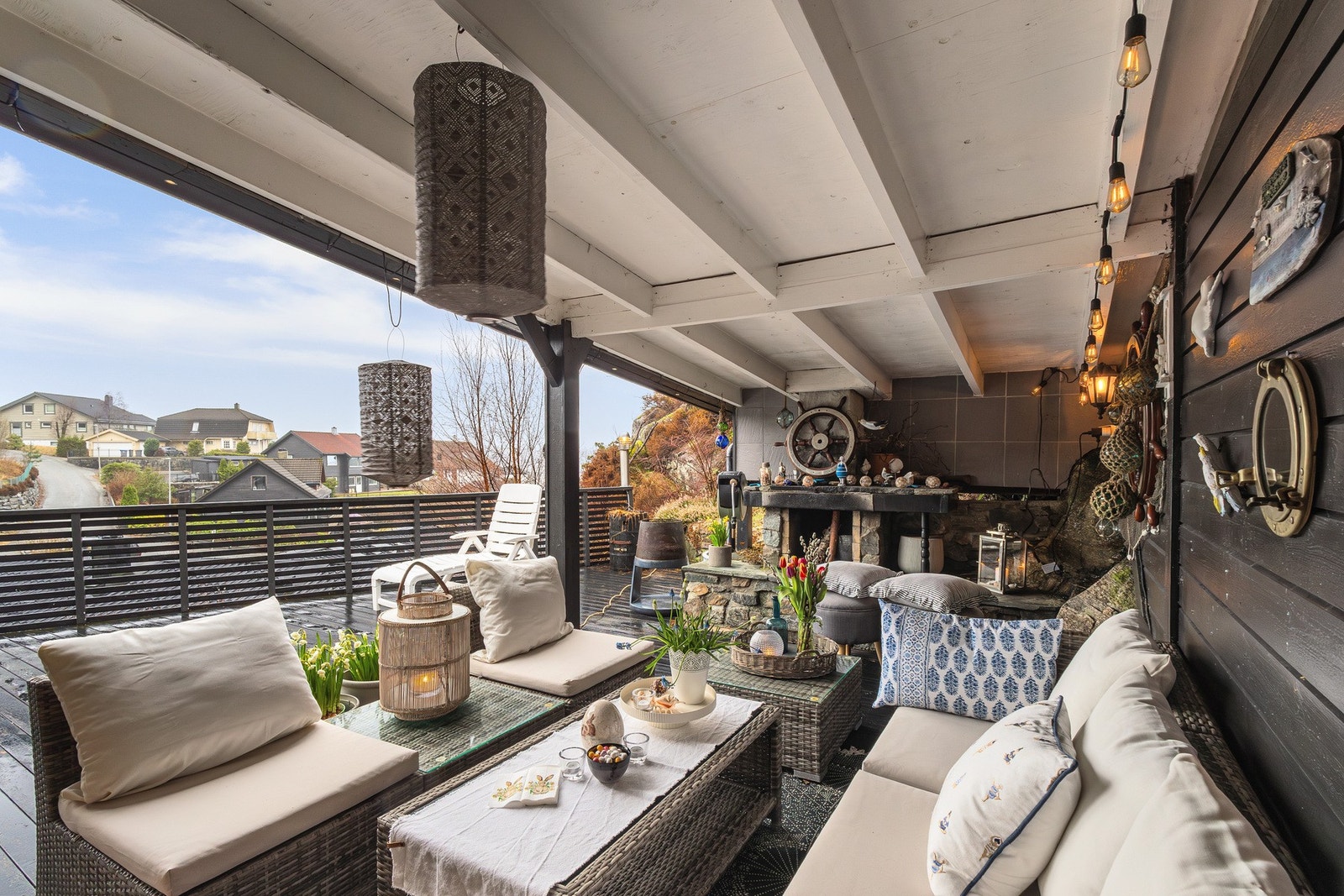 Et av flere hyggelige uterom som kan nytes store deler av året. Galleribilde