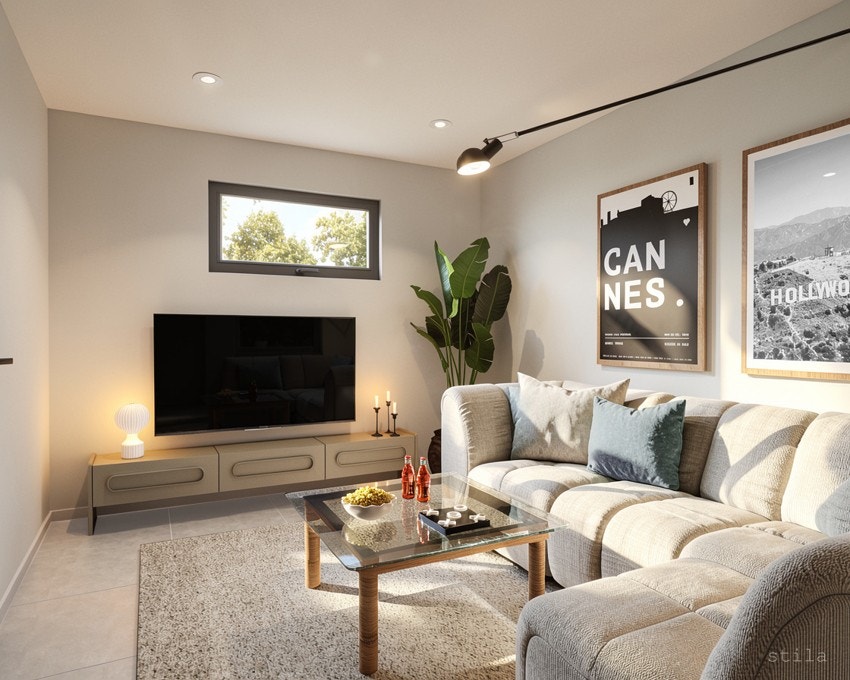 Illustrasjonsbilde av TV-stue U. etasje Galleribilde