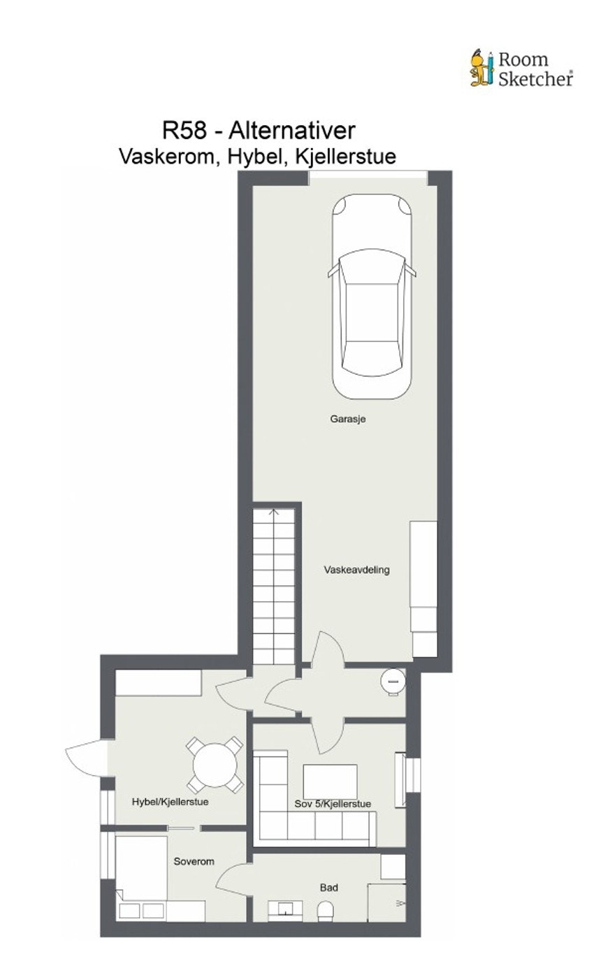 Alternativ plantegning underetasje Galleribilde