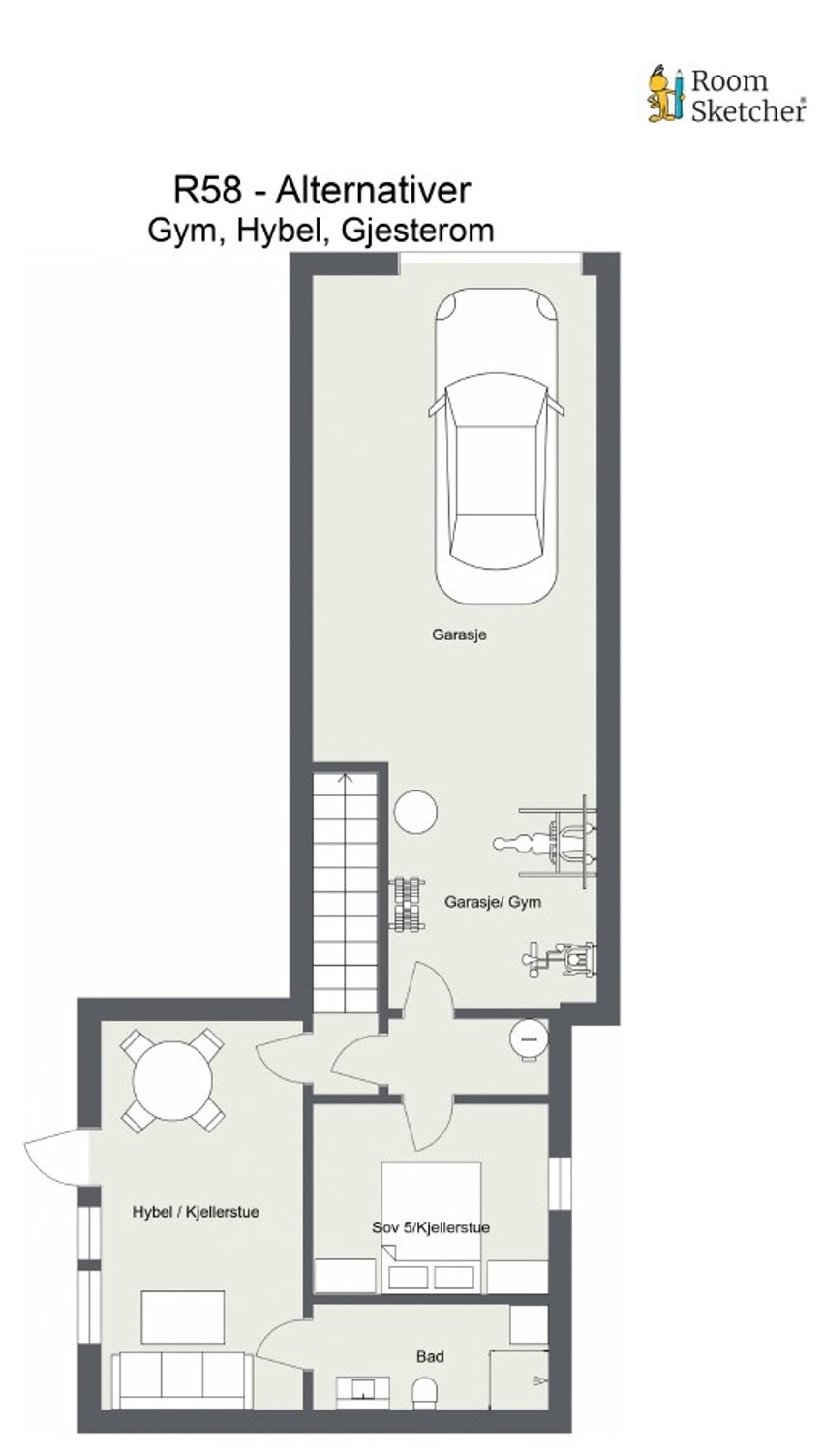 Alternativ plantegning underetasje Galleribilde