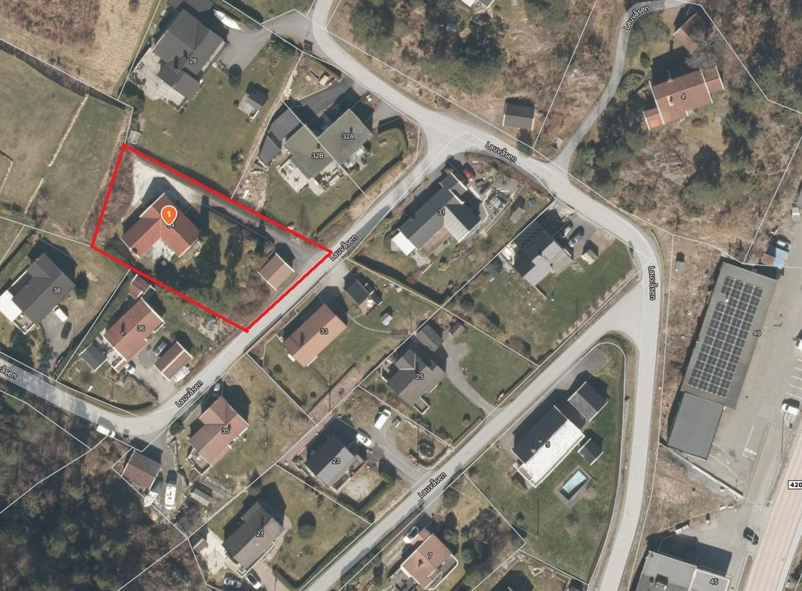 Registrerte tomtegrenser. Galleribilde