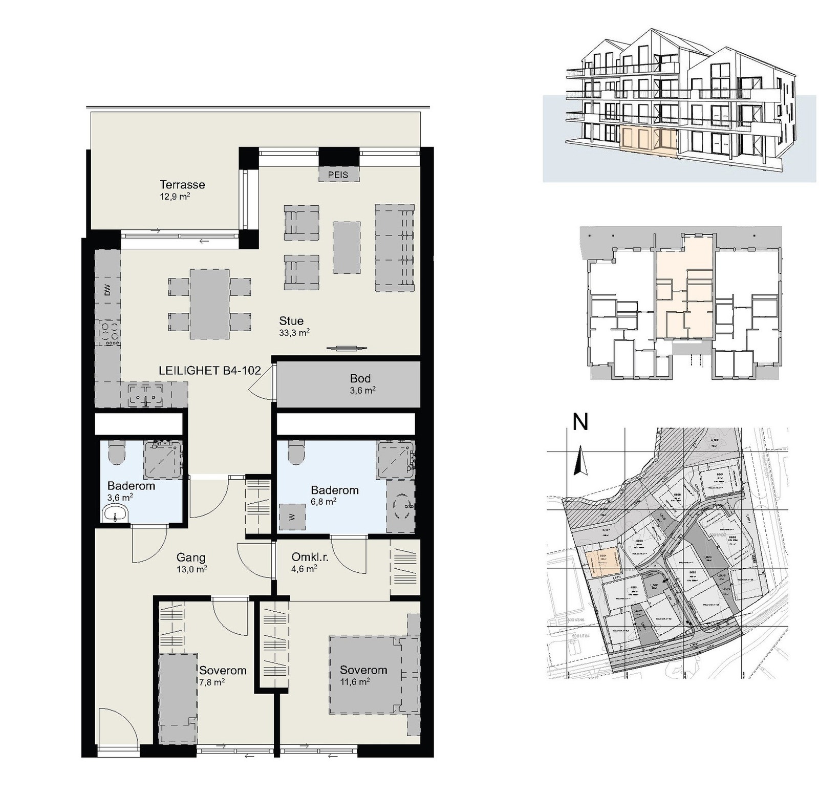 Leilighetens plantegning Galleribilde