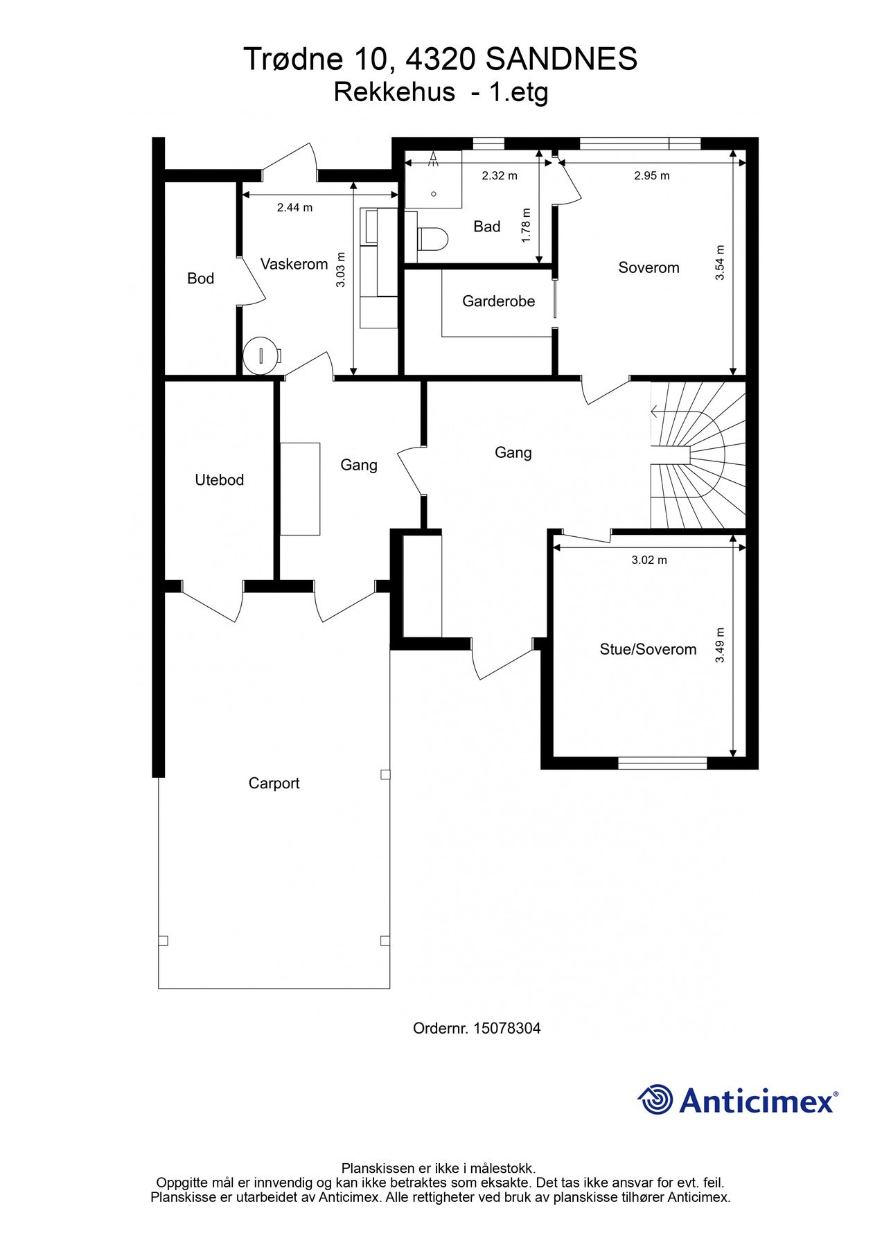Plantegning - U.etg. Kan avvike fra de faktiske forhold Galleribilde