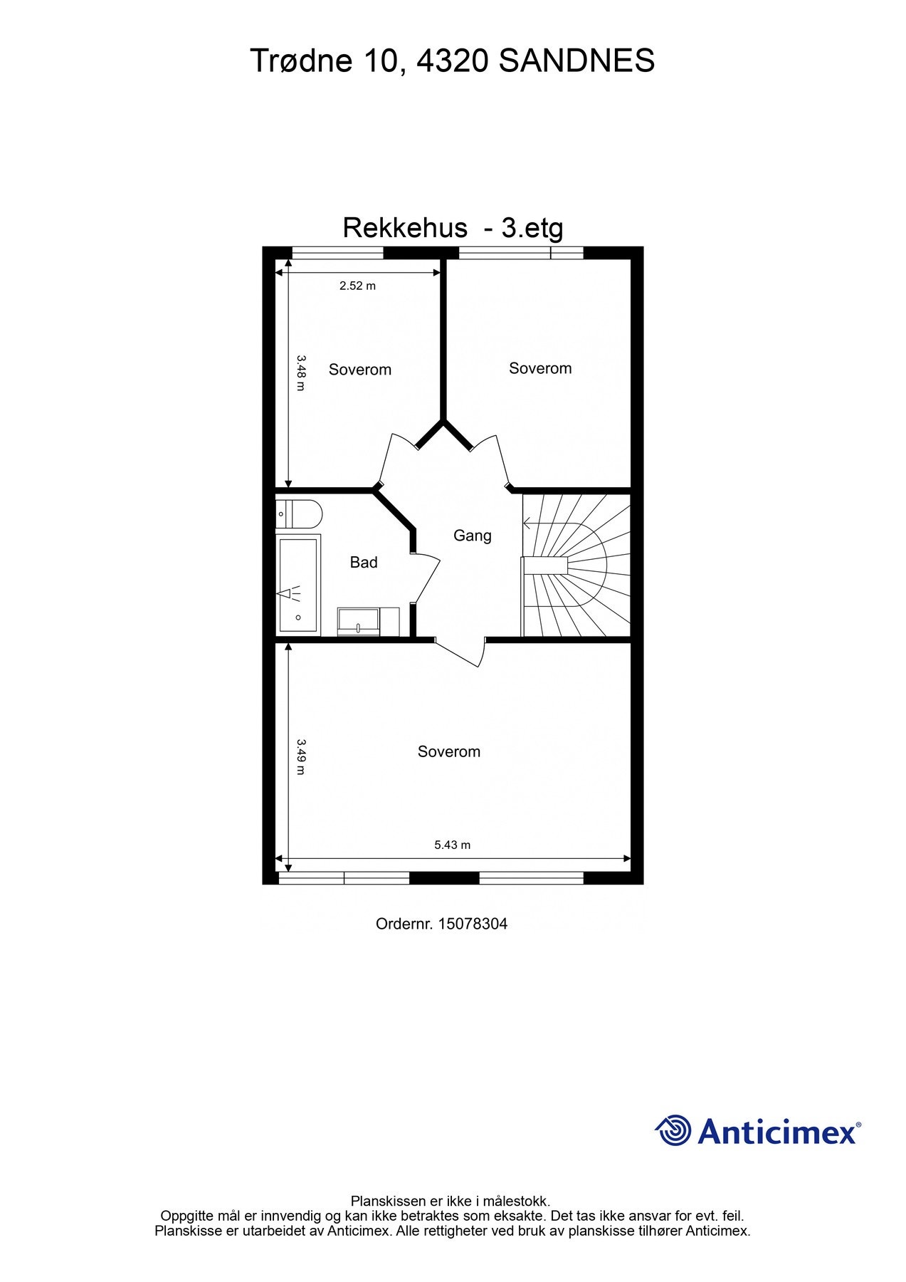 Plantegning - 2.etg. Kan avvike fra de faktiske forhold Galleribilde