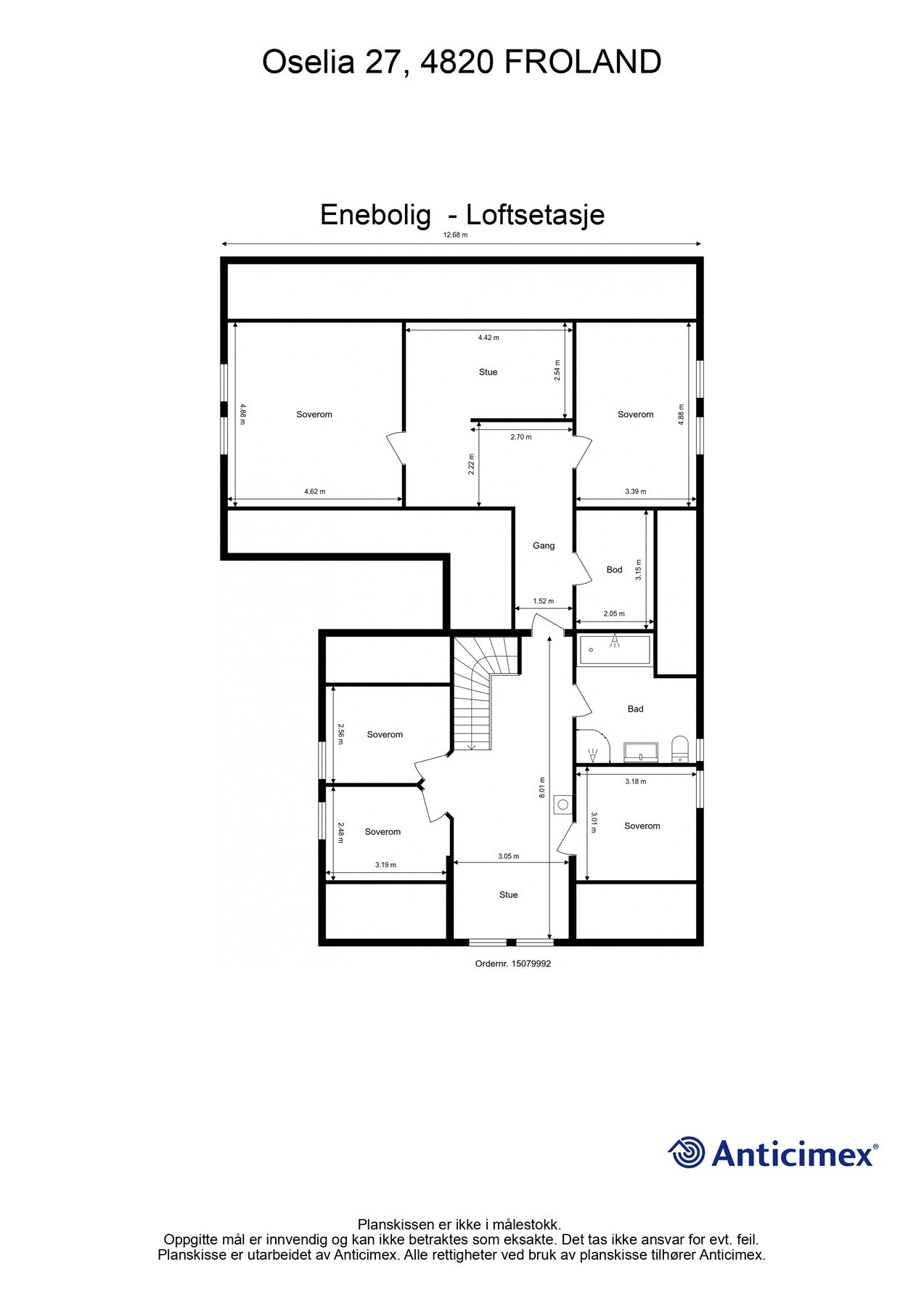 Planløsning loftsetasje Galleribilde