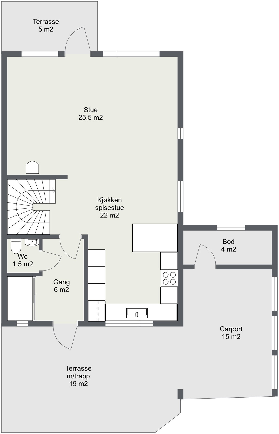 Planskisse 1.etasje. Galleribilde